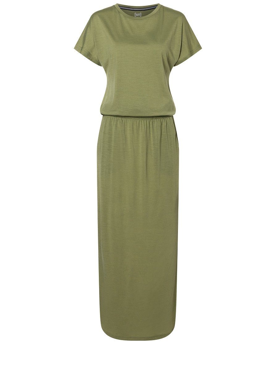 SUPER.NATURAL Sweatkleid Merino Kleid W FEEL GOOD DRESS atmungsativer Merino-Materialmix