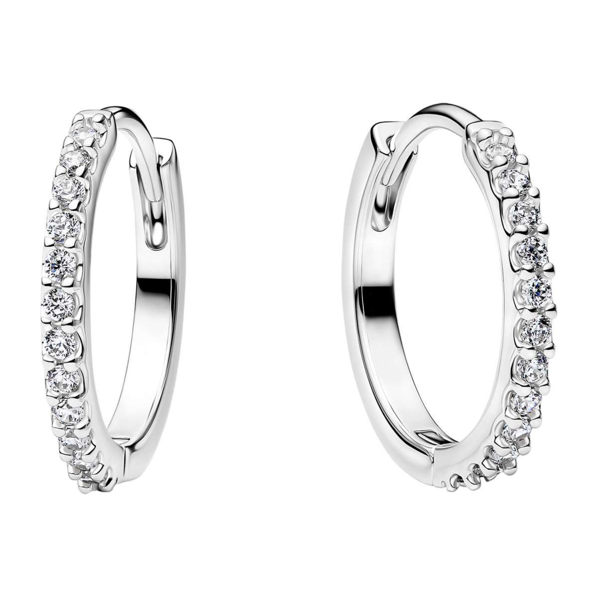 Pandora Paar Creolen 294649C01, für Damen Funkelnde Kleine Silber
