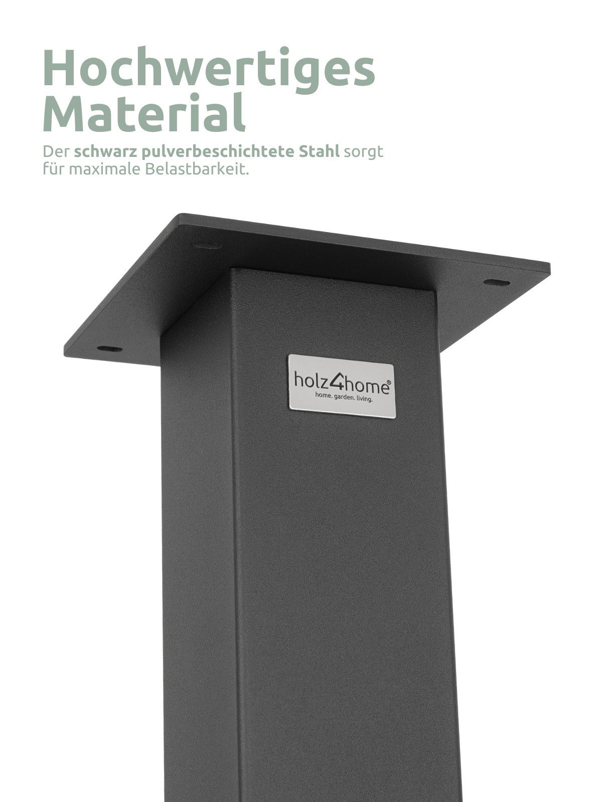 holz4home® Tischgestell Tischbeine aus Metall I Schwerlast Gestell Schwarz pulverbeschichtet
