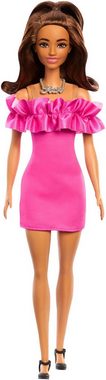 Barbie Anziehpuppe Fashionistas, pinkfarbenes Kleid mit Rüschenärmeln