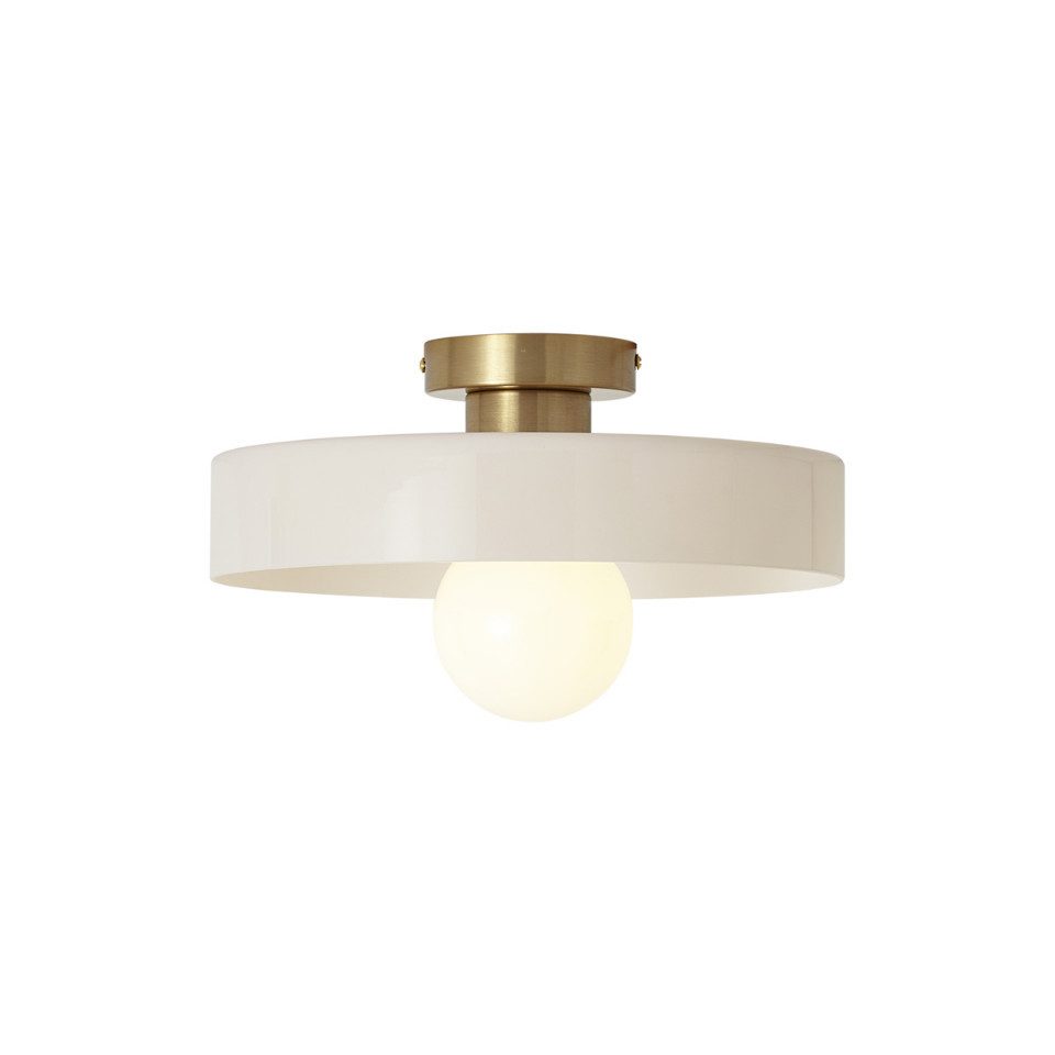 Qazqa Deckenleuchte Jina, ohne Leuchtmittel, Neutralweiß, QAZQA Deckenleuchte, e27, Beige, Glas, Retro