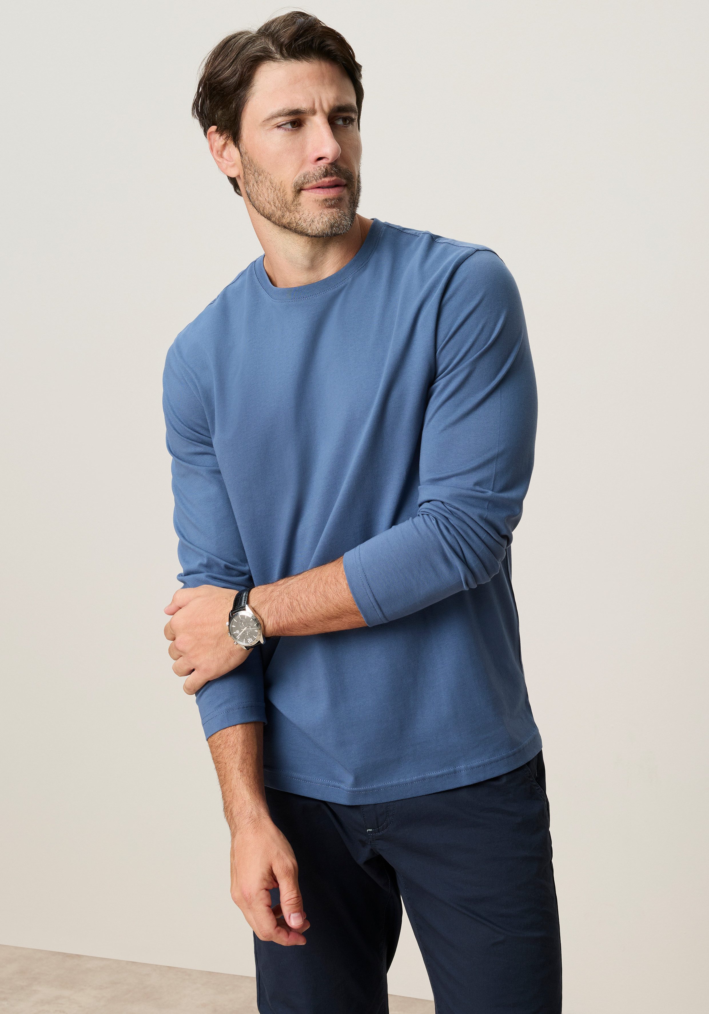 Man's World Langarmshirt neue Farbe ! (3er-Pack) Langarm, unifarben, aus Baumwolle, im 3er-Pack – Bild 4 von 5
