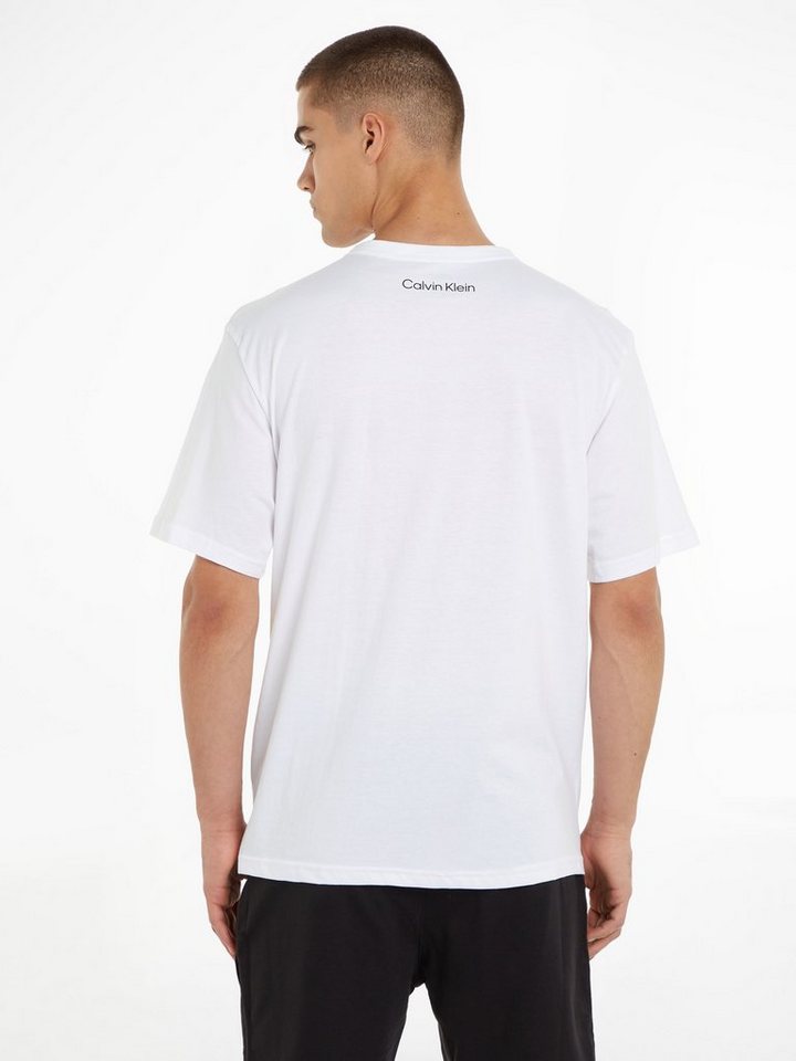 überschnittenen Underwear Ärmeln auf der leicht mit Logodruck NECK Mit Calvin CREW Klein T-Shirt S/S kurzen, Brust,