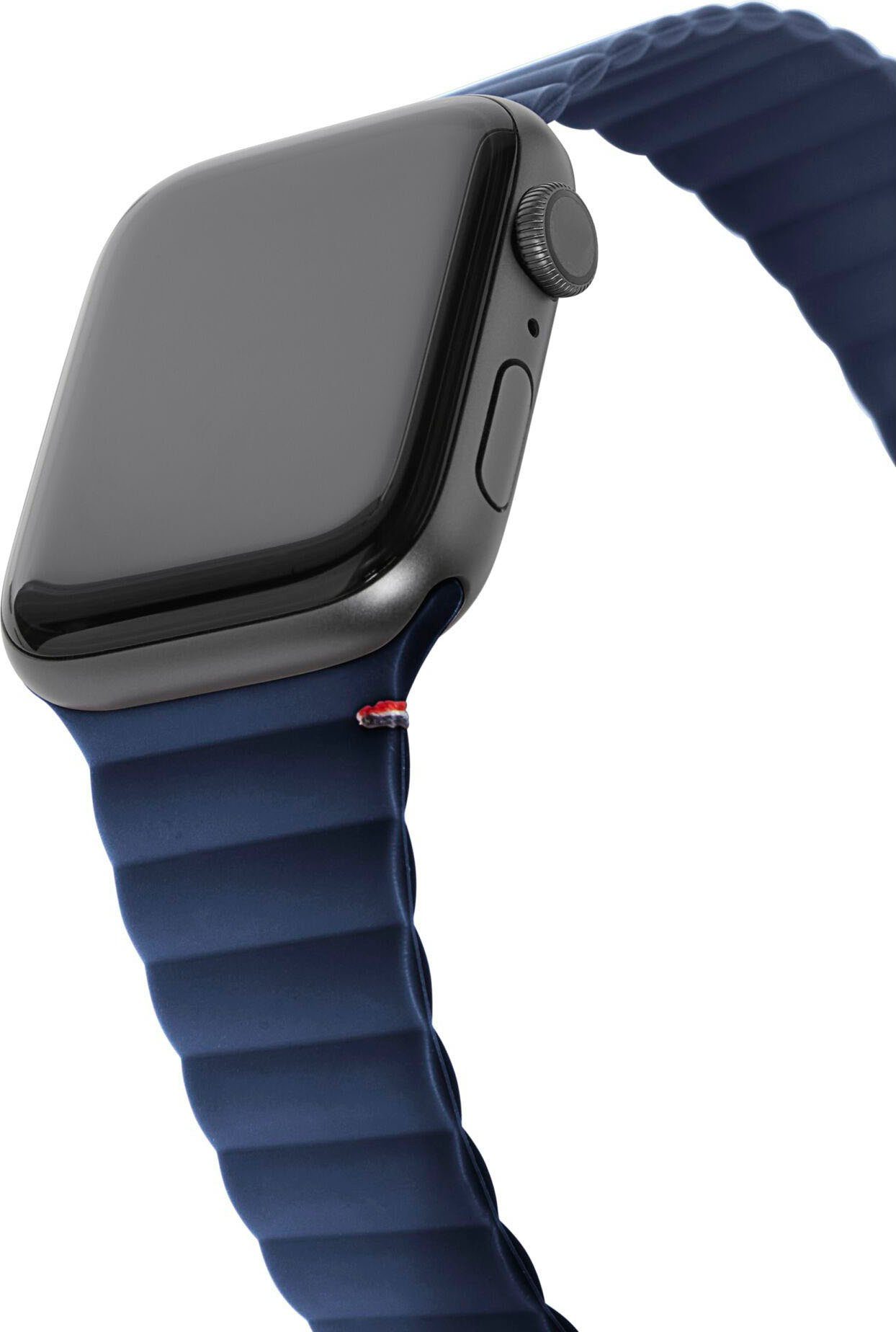 Smartwatch-Armband Silicon Traction LITE 42/44/45/49mm Magnet Navy DECODED Strap