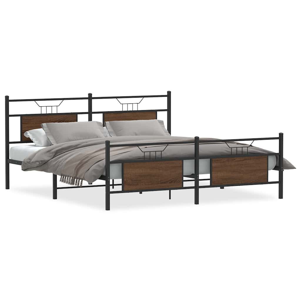 vidaXL Bett Metallbett ohne Matratze Braun günstig online kaufen