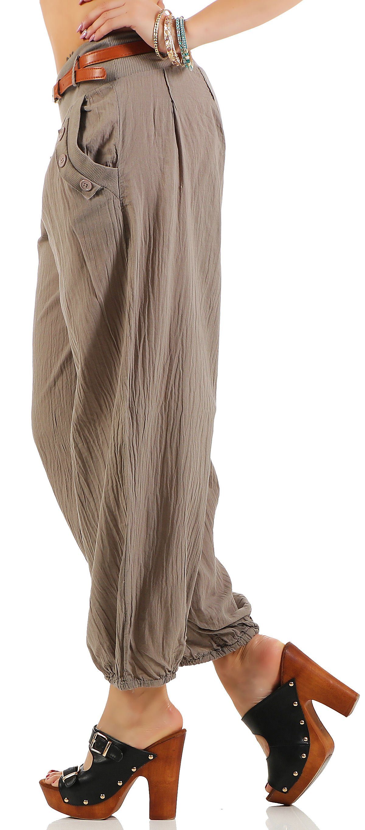 malito more than fashion Haremshose 6017 Sommerhose mit Gürtel günstig online kaufen