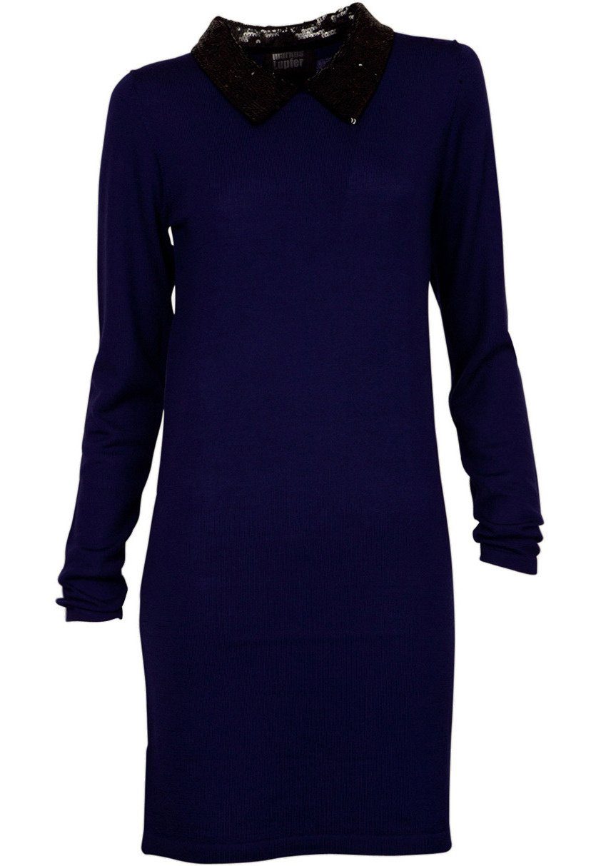 Markus Lupfer Minikleid Markus Lupfer Kleid mit Pailletten-Kragen twilight  blue