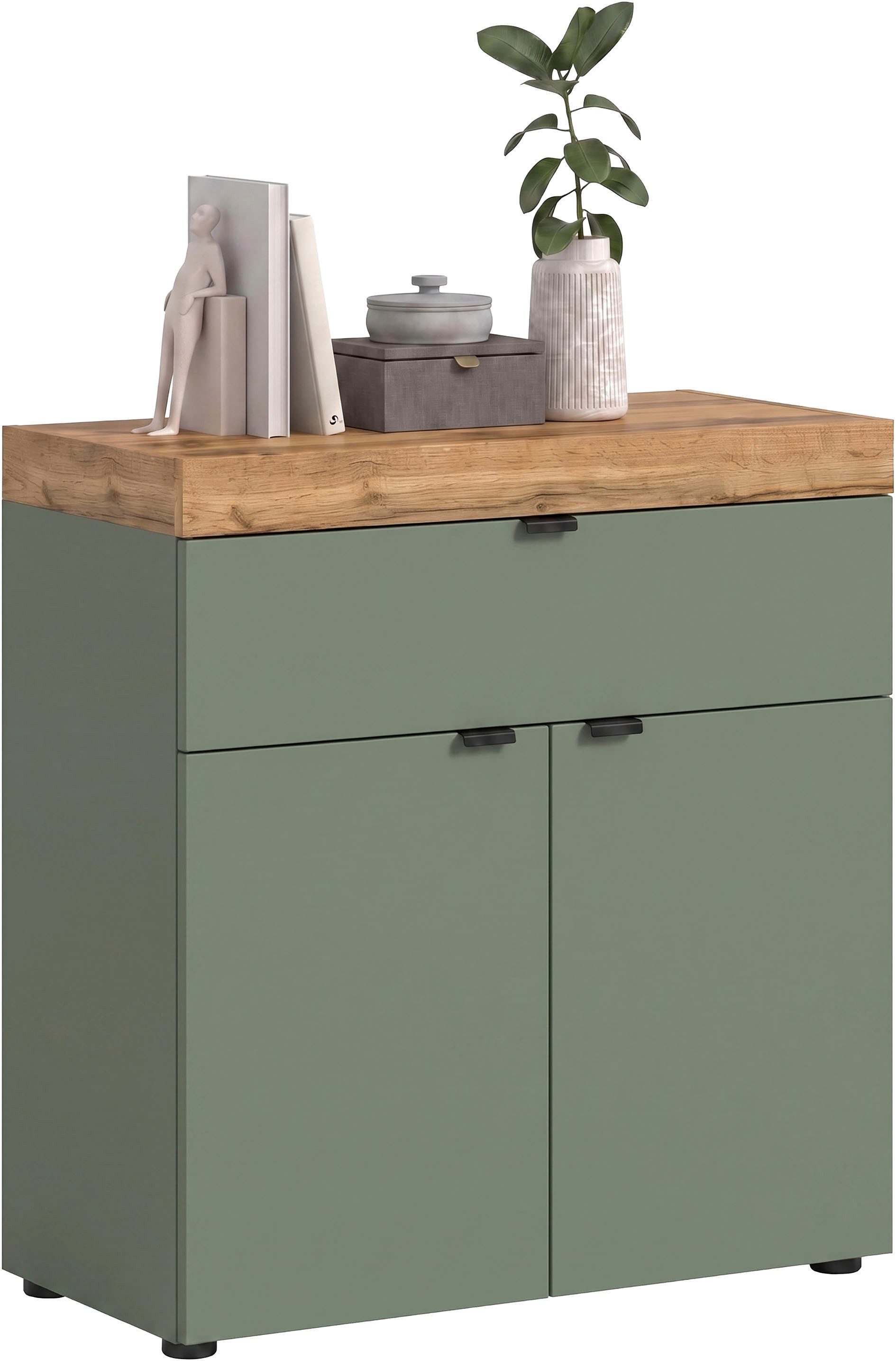 OTTO home Kommode MAMBO II, Breite 77cm, 2 Türen, 1 Einlegeboden, 1 Schubkasten (1 St., 2-farbige Ausführung, in verschiedenen modernen Trendfarben erhältlich), Kommode, Anrichte, Wohnzimmer, Schlafzimmer