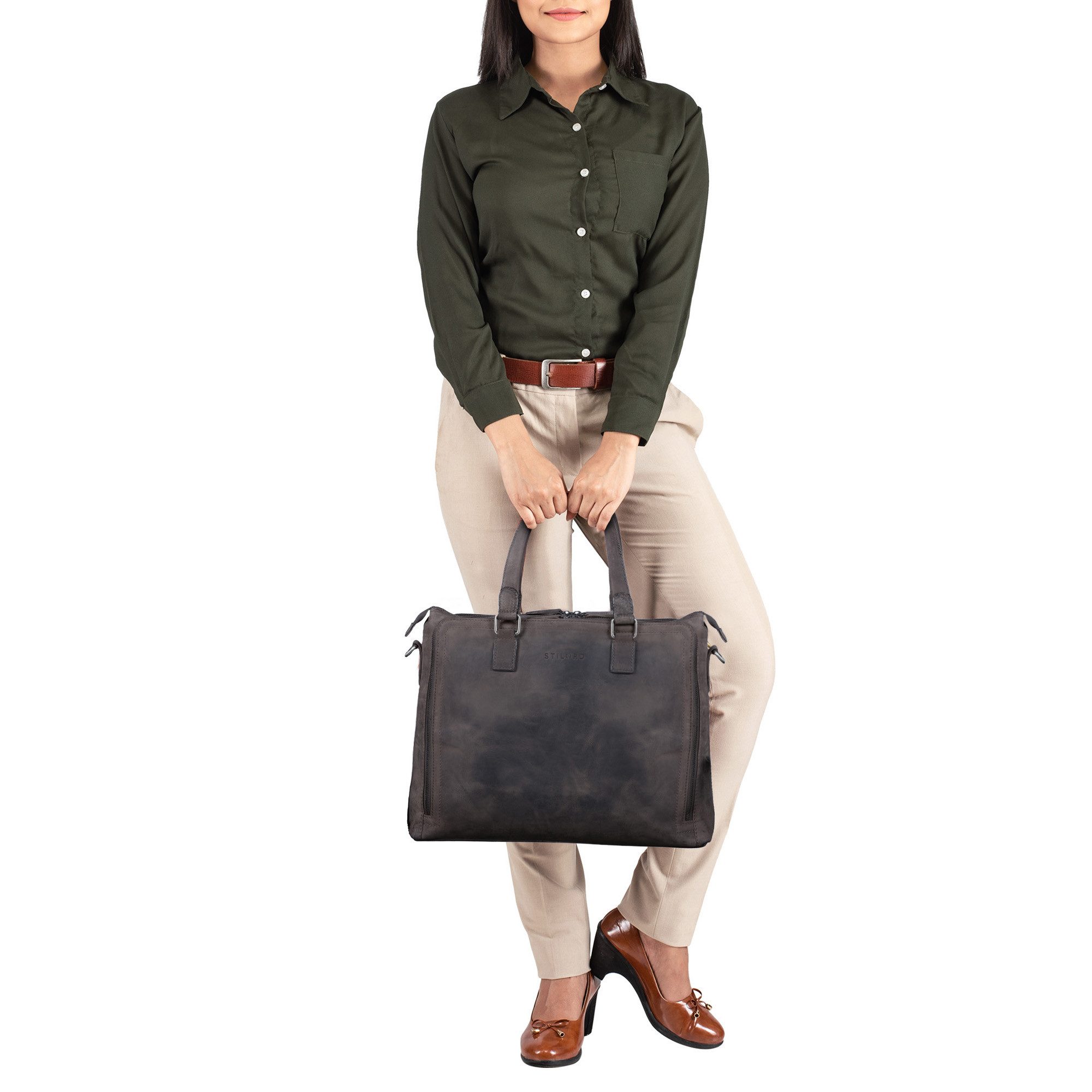 STILORD Handtasche "Claire" Businesstasche Damen Leder