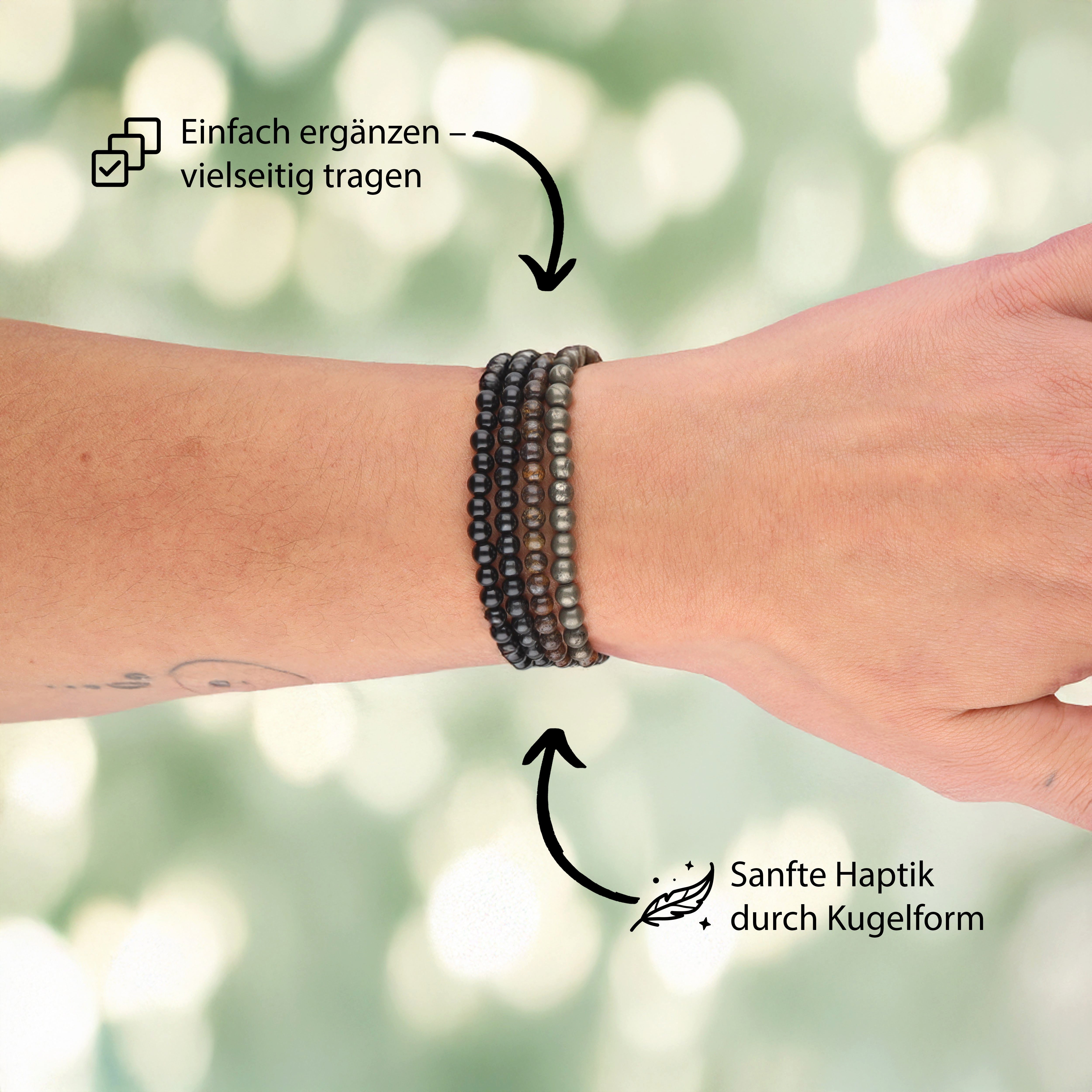 Lebensquelle Plus Armband Onyx Mini-Kugelarmband, 4 mm – Bild 3 von 3