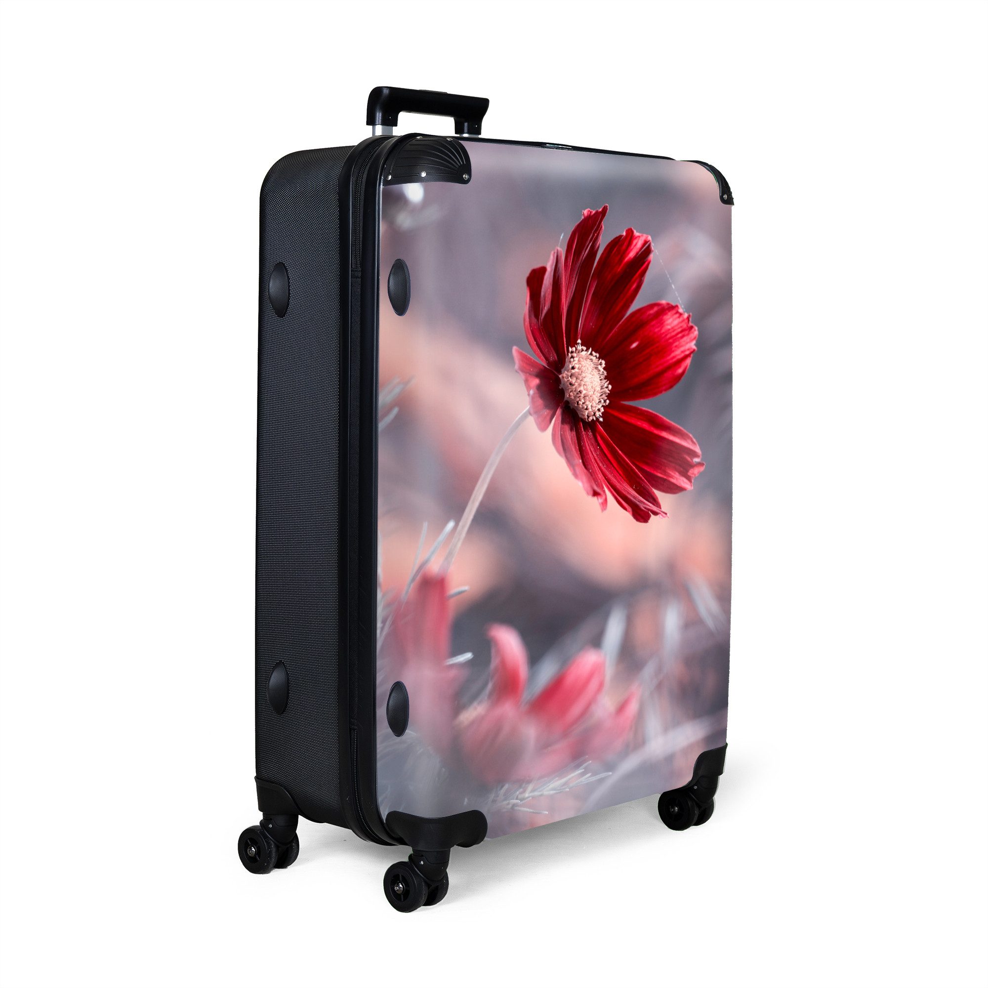 NoBoringSuitcases.com© Hartschalen-Trolley Blumen - Rot - günstig online kaufen