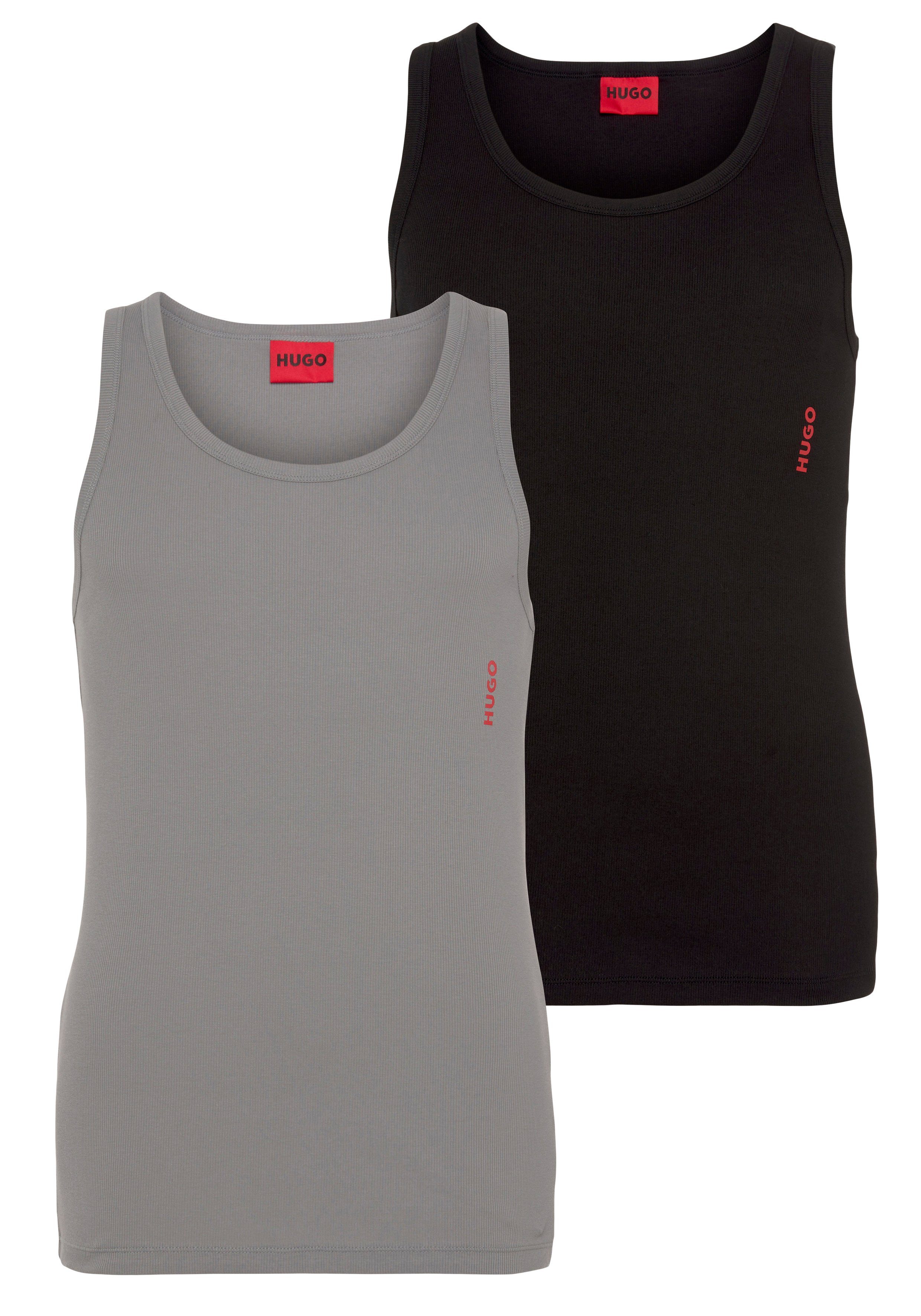 HUGO Muskelshirt TANK TOP TWIN PACK (Packung, 2-tlg., 2er) mit Logoschriftzug Medium Grey 039 | Ärmellose Unterhemden