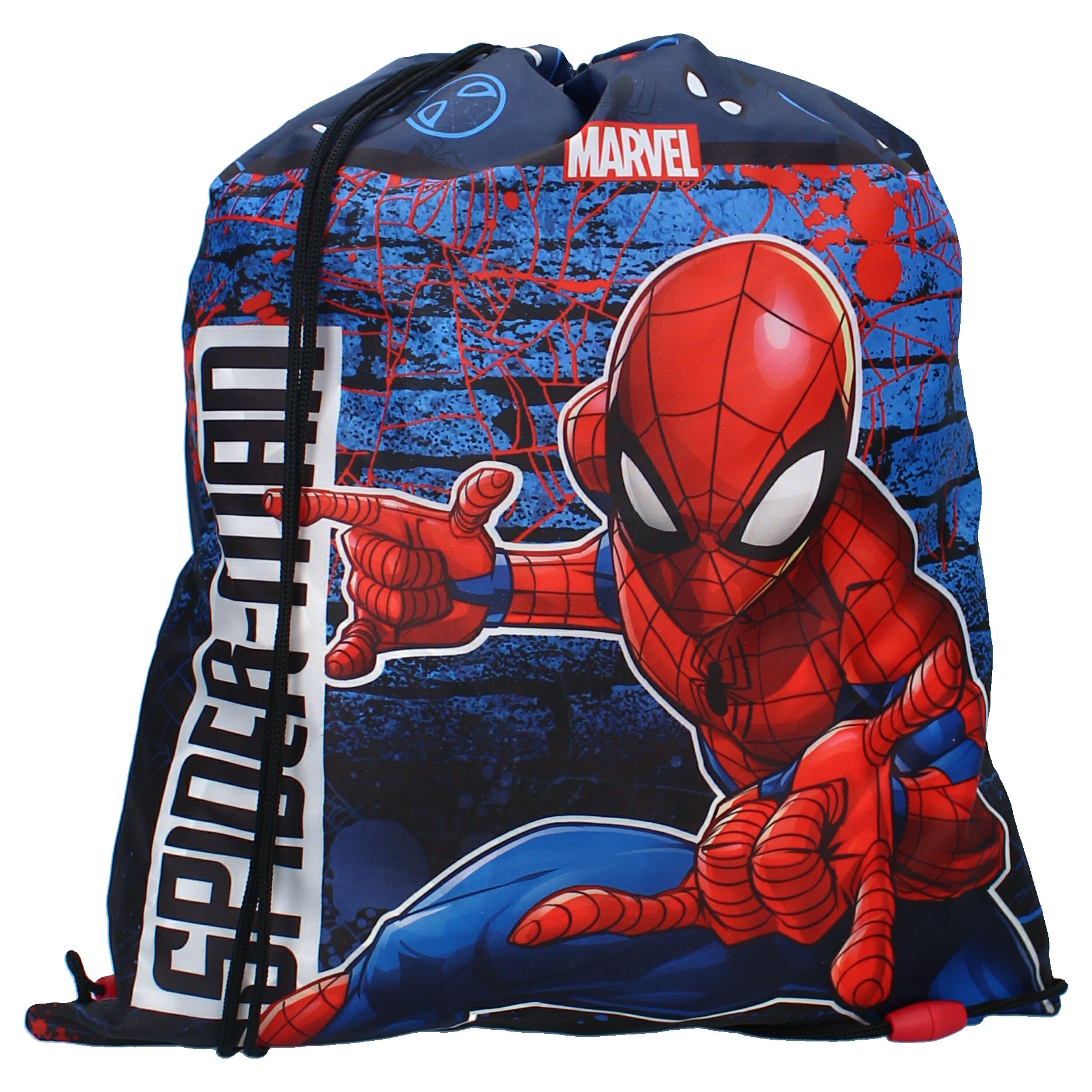 Spiderman Turnbeutel 44x36 cm mit Kordelzug und verstellbaren Schultergurten für Kinder
