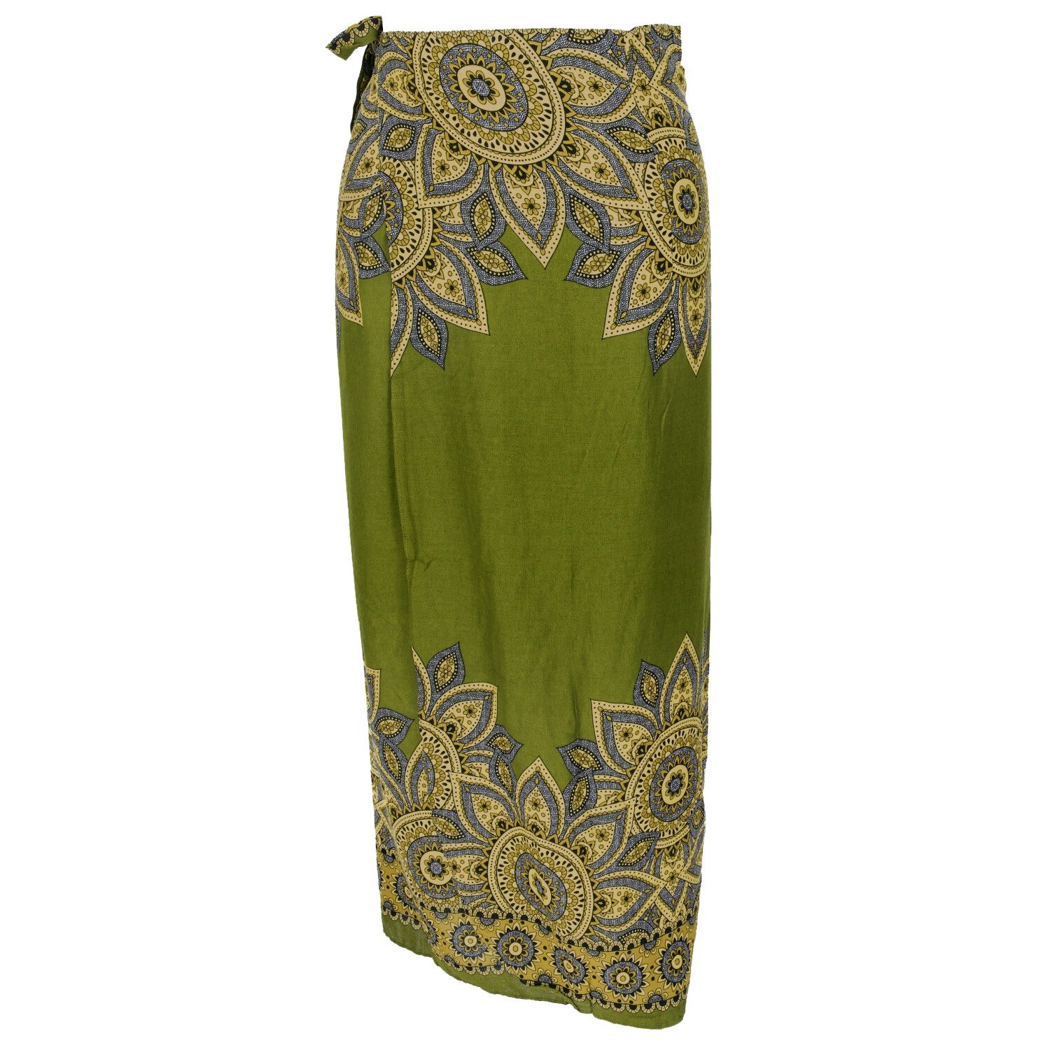 Guru-Shop Minirock Langer Wickelrock, Strandrock, Sommerrock - grün