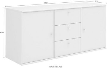 Hammel Furniture Sideboard Mistral, Hochwertig Schrank, hängend/stehend montierbar, mit Türen und Schubladen, B: 133 cm, anpassungsbar Designmöbel
