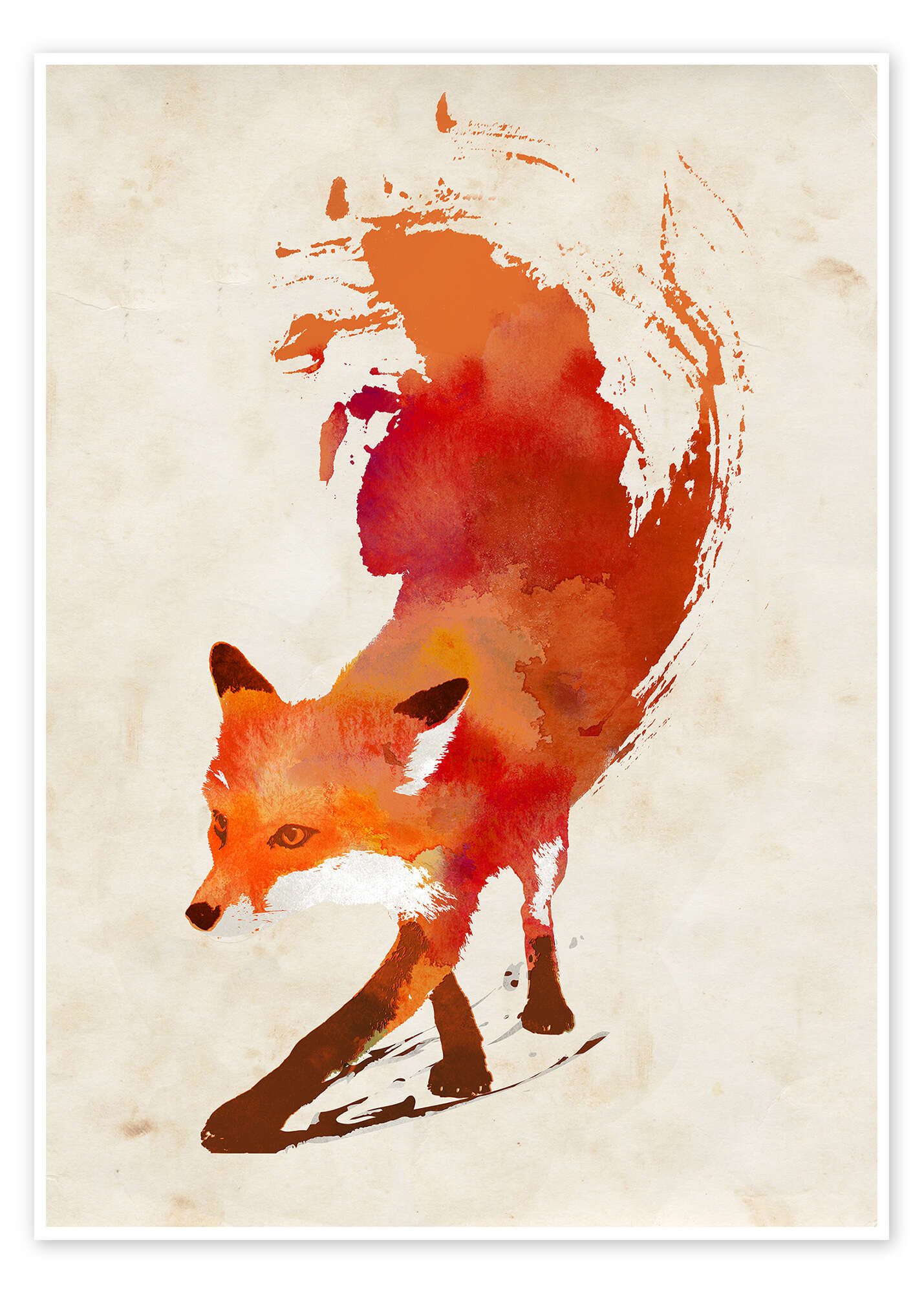 Posterlounge Wandbild Schleichender Fuchs, Robert Farkas, erhältlich als Poster, Leinwandbild, Wandsticker oder Acrylglasbild