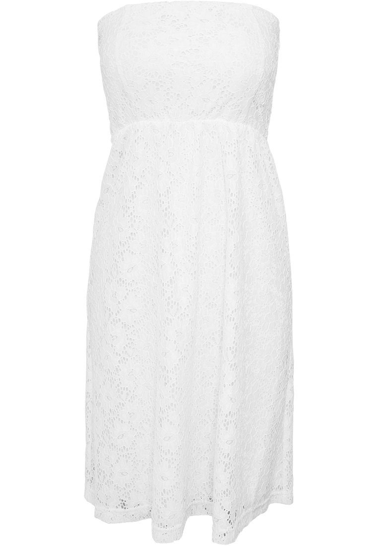 white Dress (1-tlg) Ladies Damen Jerseykleid URBAN CLASSICS Laces