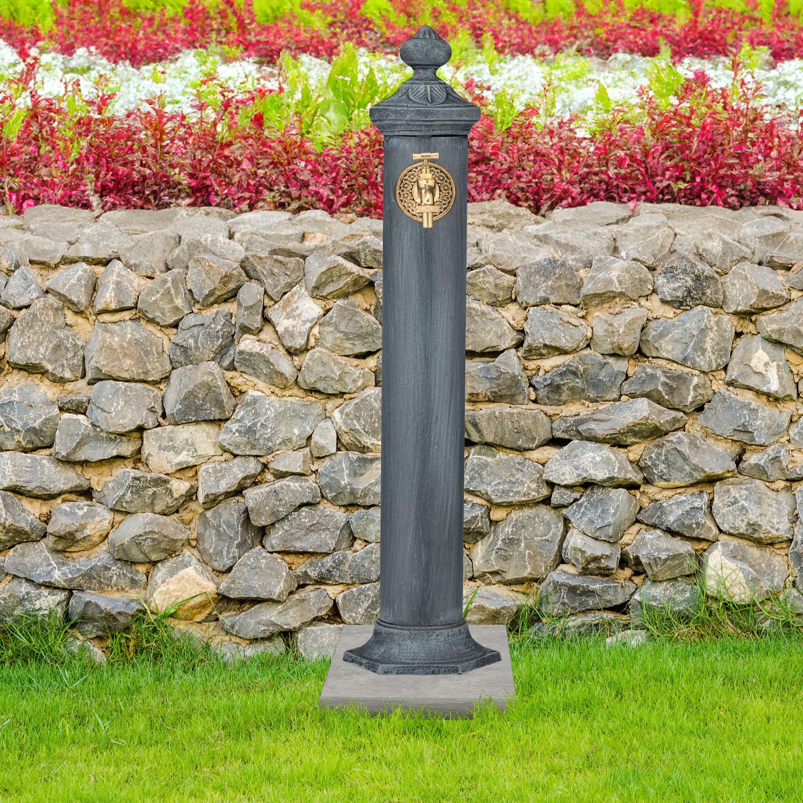 relaxdays Gartenbrunnen Standbrunnen Antik, 21.5 cm Breite, (1 tlg) – Bild 2 von 5
