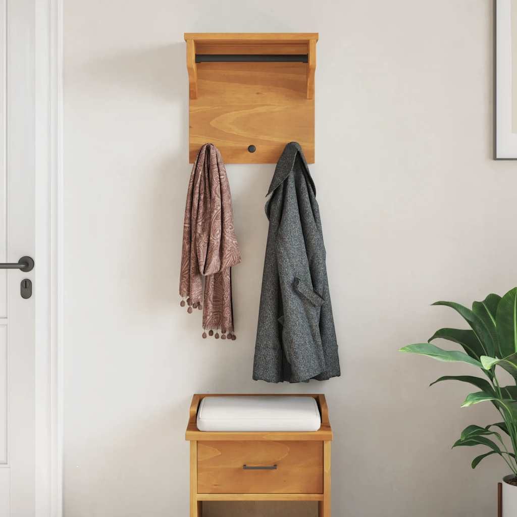 vidaXL Garderobenständer Wandgarderobe SANDNES 43x30x42 cm Massivholz Kiefer, (1 St)