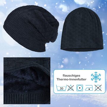 compagno Strickmütze (1-St) Warm gefütterte Wintermütze Strickmütze Beanie Damen und Herren