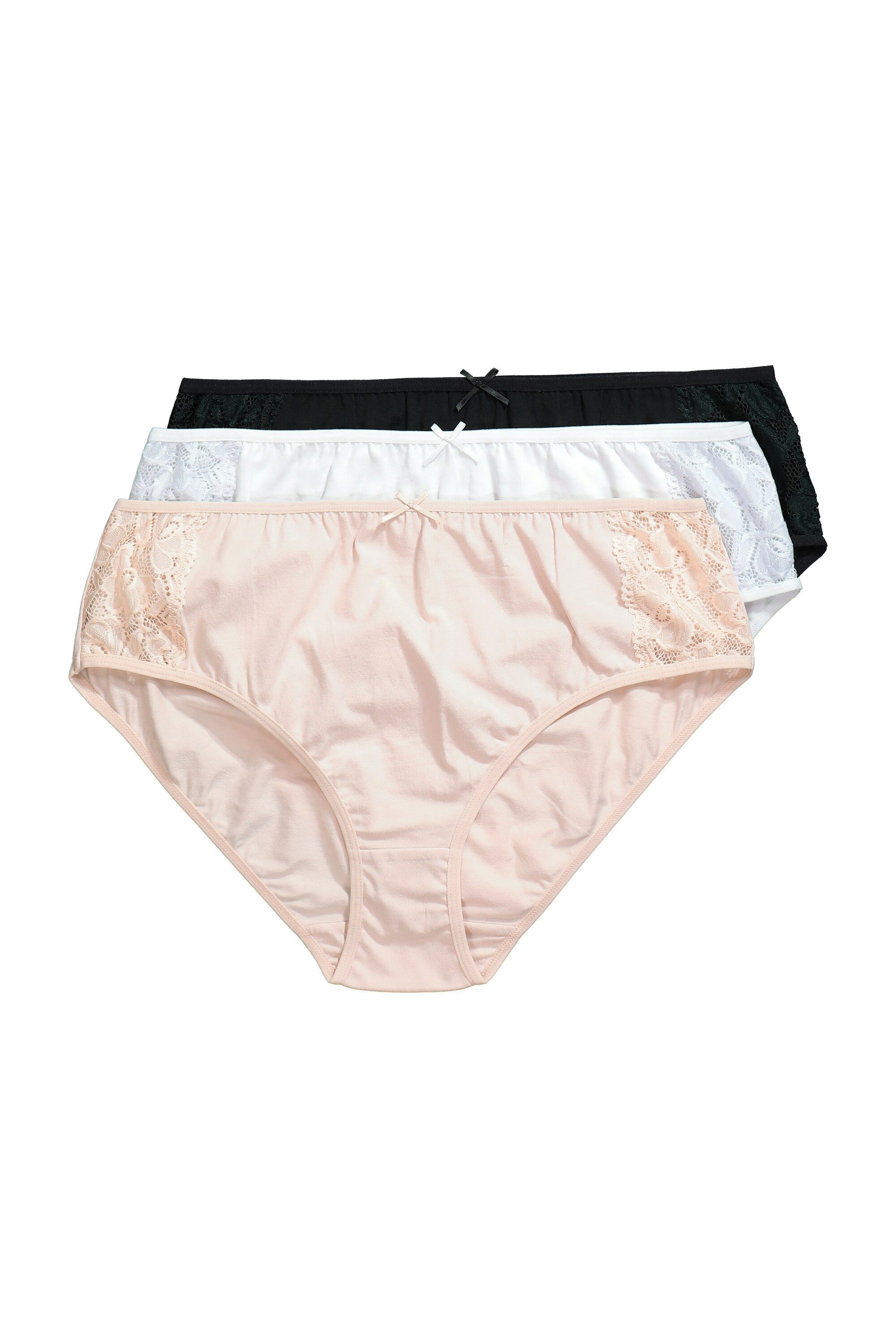Ulla Popken Slip Midislips 3er-Pack seitlich mit Spitze