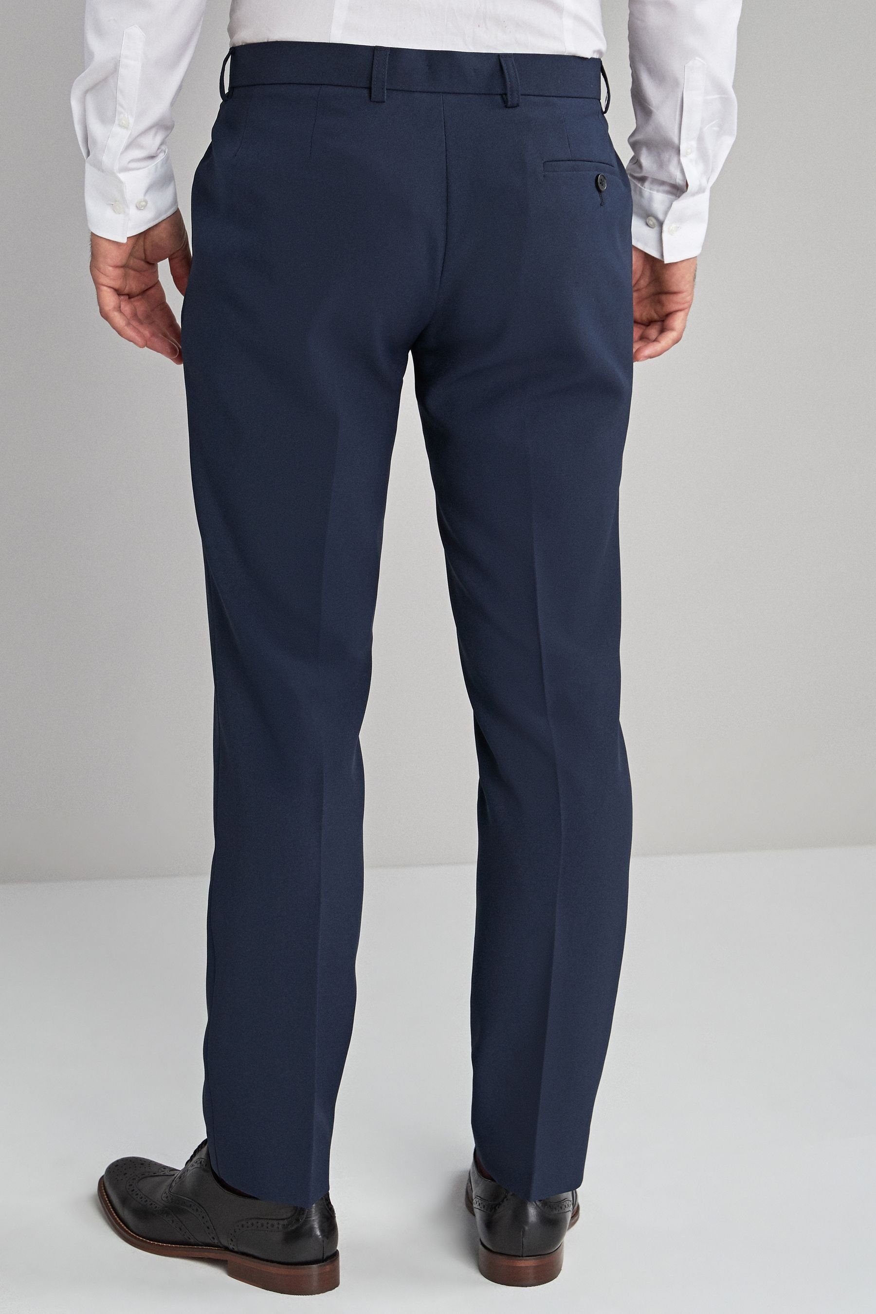 Next Stretch-Hose ohne (1-tlg) Fit Blue Slim Bundfalte, Hose Maschinenwäsche Navy