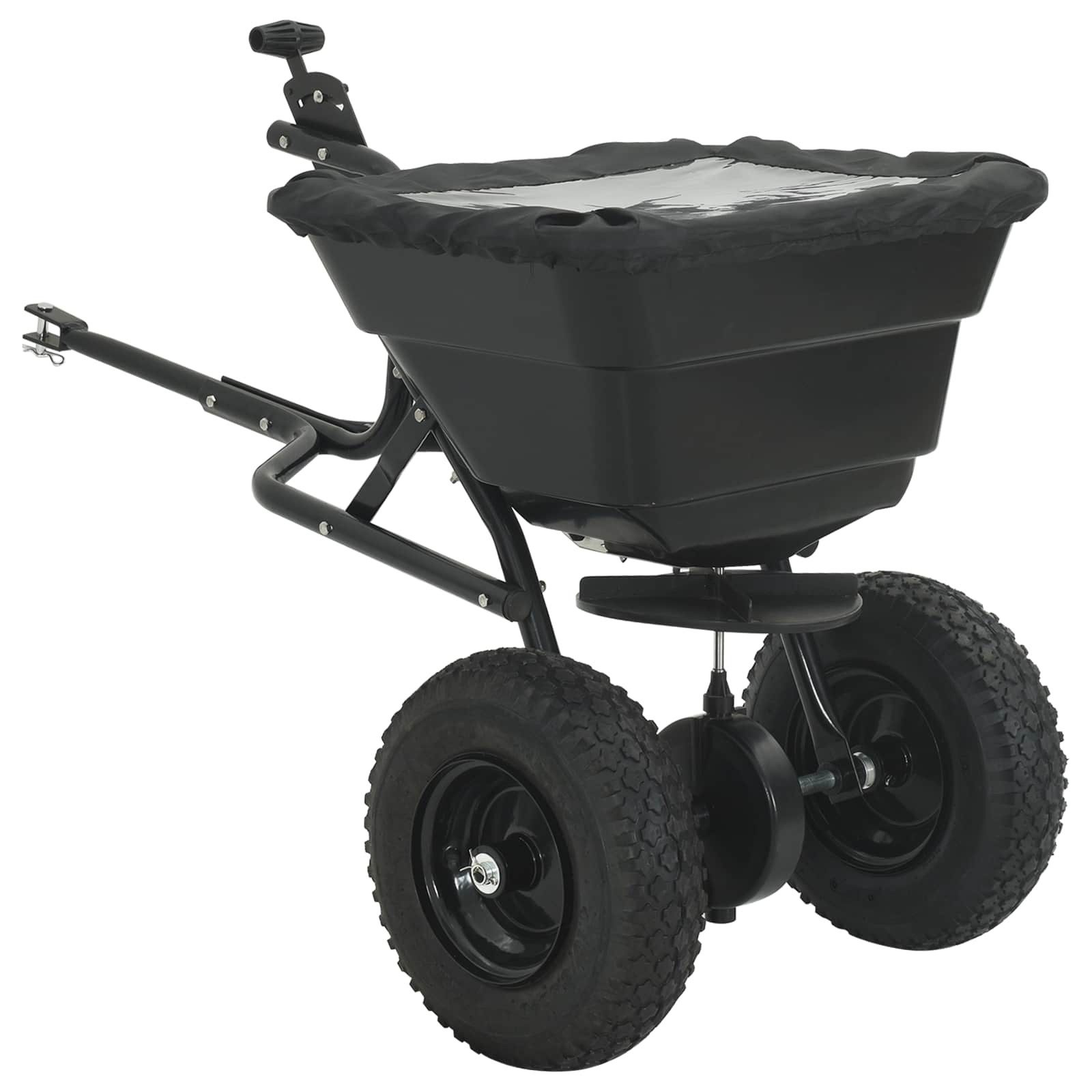 vidaXL Streuwagen Streuer Schwarz 53 x 108 x 74 cm PVC und Stahl