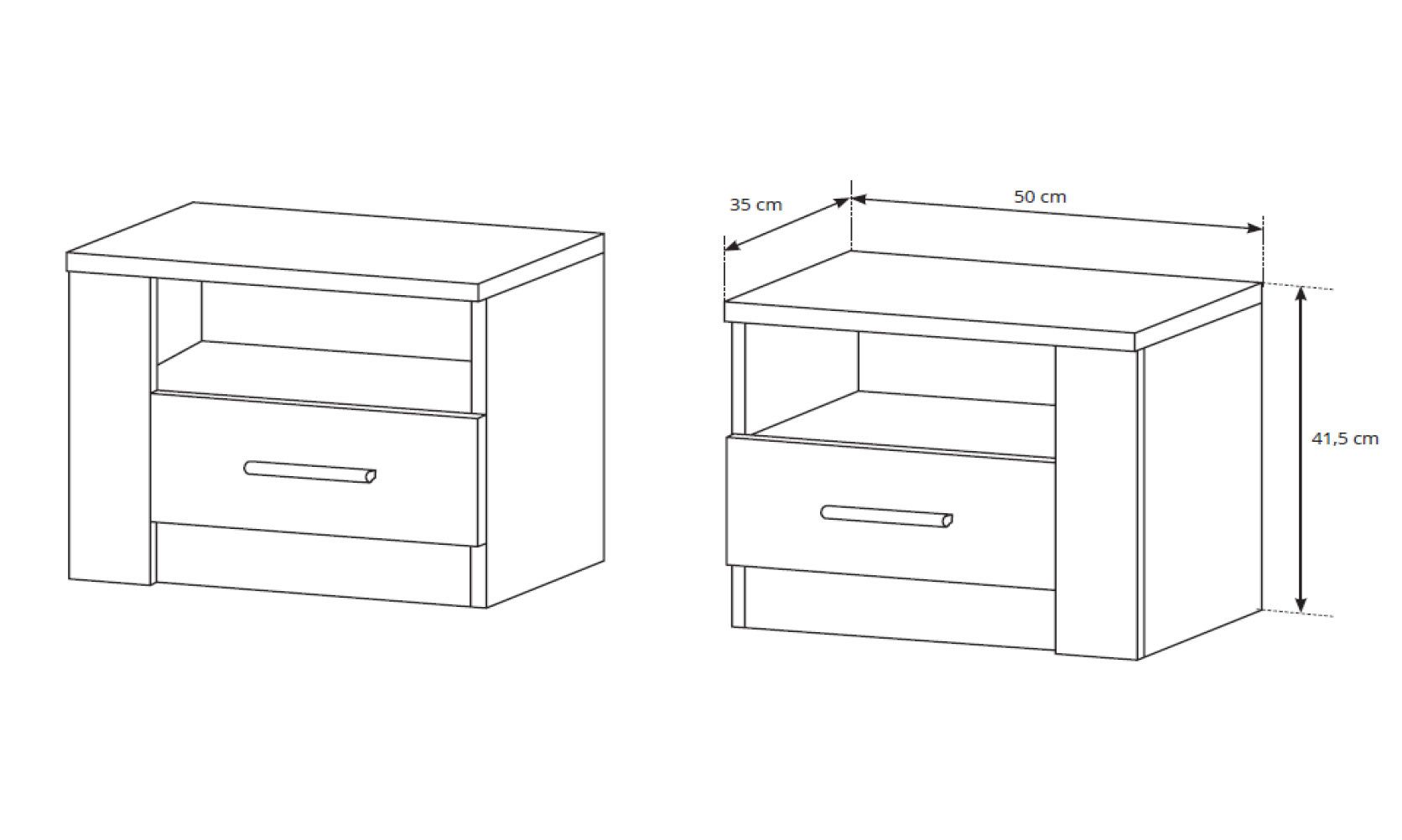 Feldmann-Wohnen Nachtschrank ANDERS (1-St)