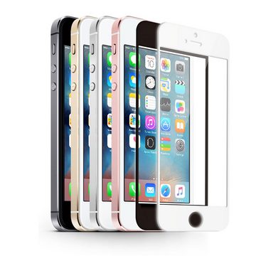 KMP Creative Lifesytle Product Hartglas Displayschutz für iPhone SE, 5s, 5 Frame White für Apple iPhone SE, 5s, 5, Displayschutzglas, Singlepack, 1 Stück
