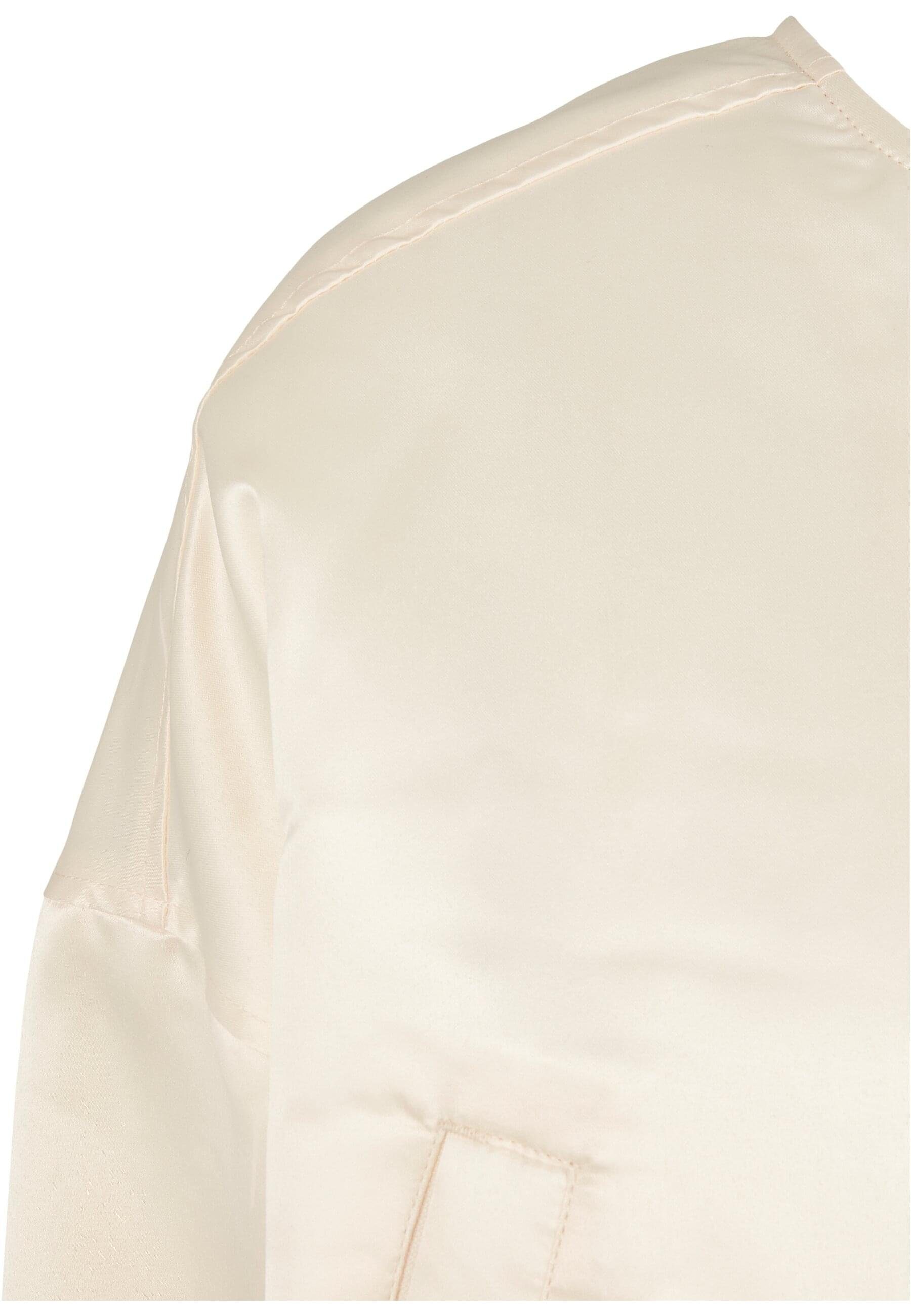 URBAN CLASSICS Bomberjacke Damen Ladies Short Jacket Oversized (1-St) Satin whitesand Bomber