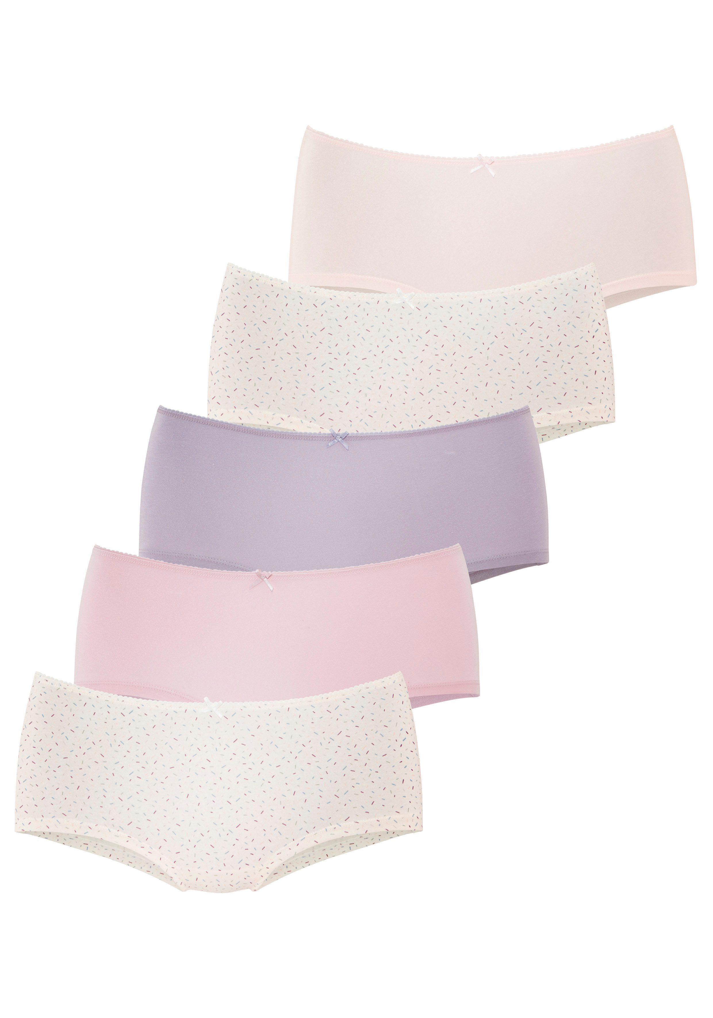 Vivance by Lascana Panty (5er Pack) mit kleiner Häkelkante, angenehme Baumwollqualität