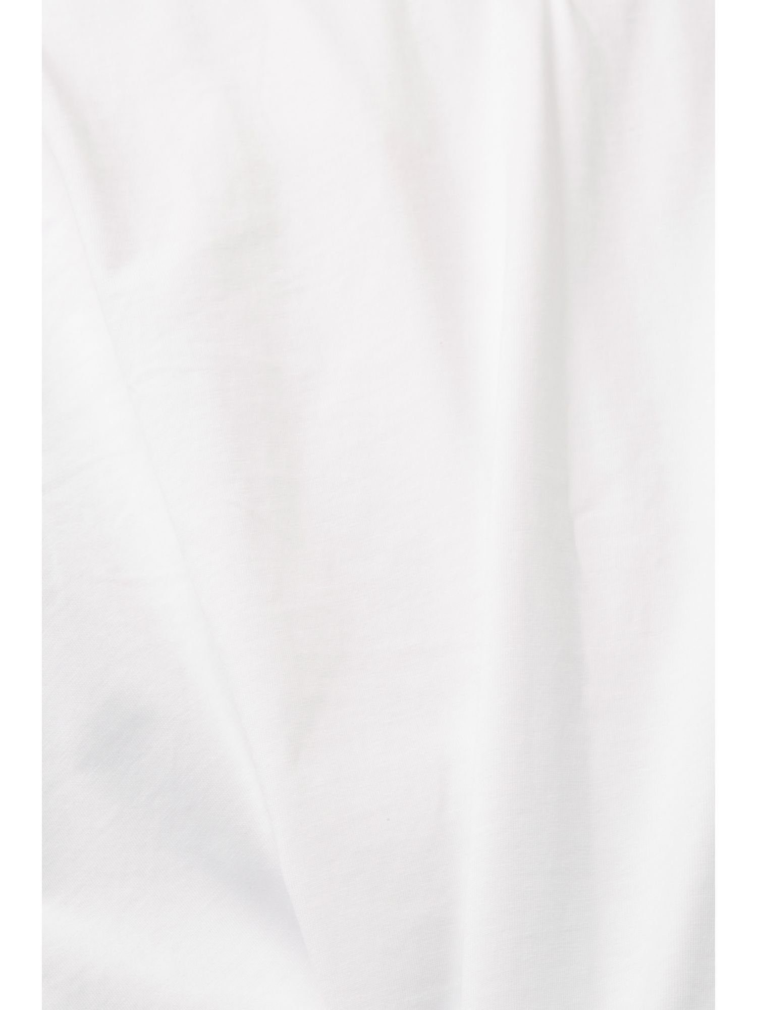 WHITE Logo-Print mit T-Shirt in T-Shirt (1-tlg) Passform by edc Esprit lockerer