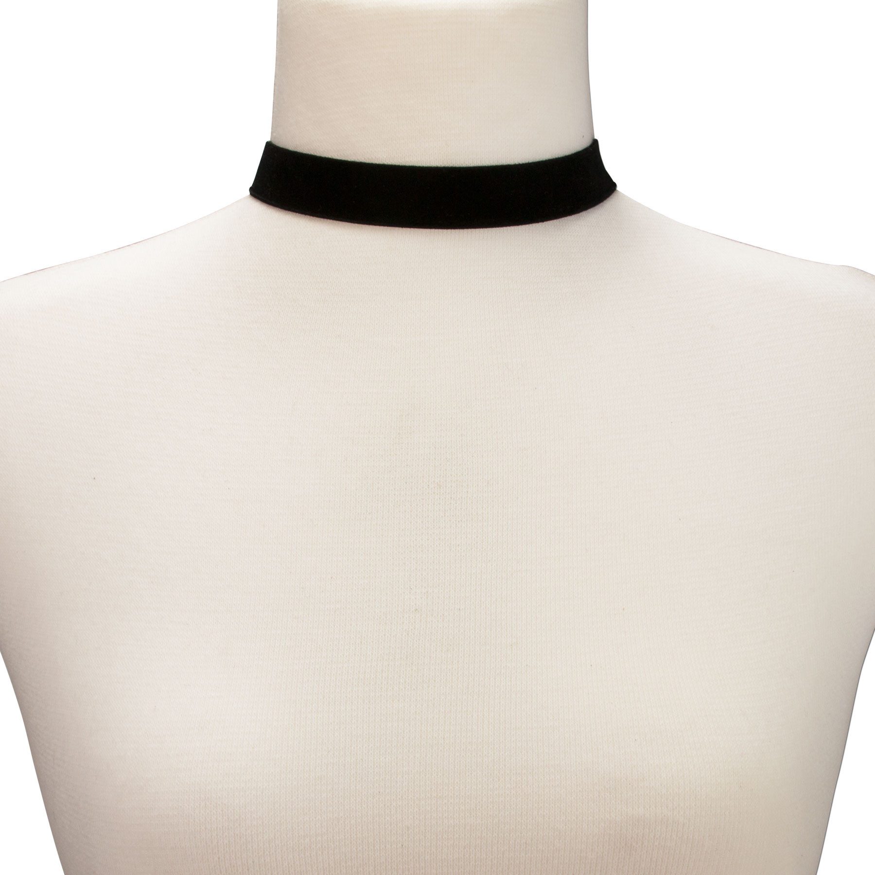 Alpenflüstern Choker Trachten-Samt-Kropfband breit (schwarz), - Trachtenkette enganliegend, Kropfkette elastisch, eleganter Damen-Tr