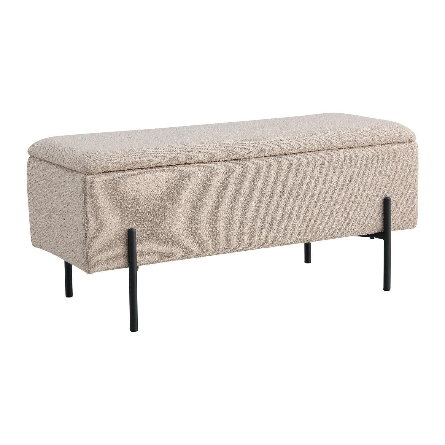 House Nordic Sitzbank WATFORD, Beige, Boucléstoff, mit Stauraum, B 95 x H 43 x T 37 cm