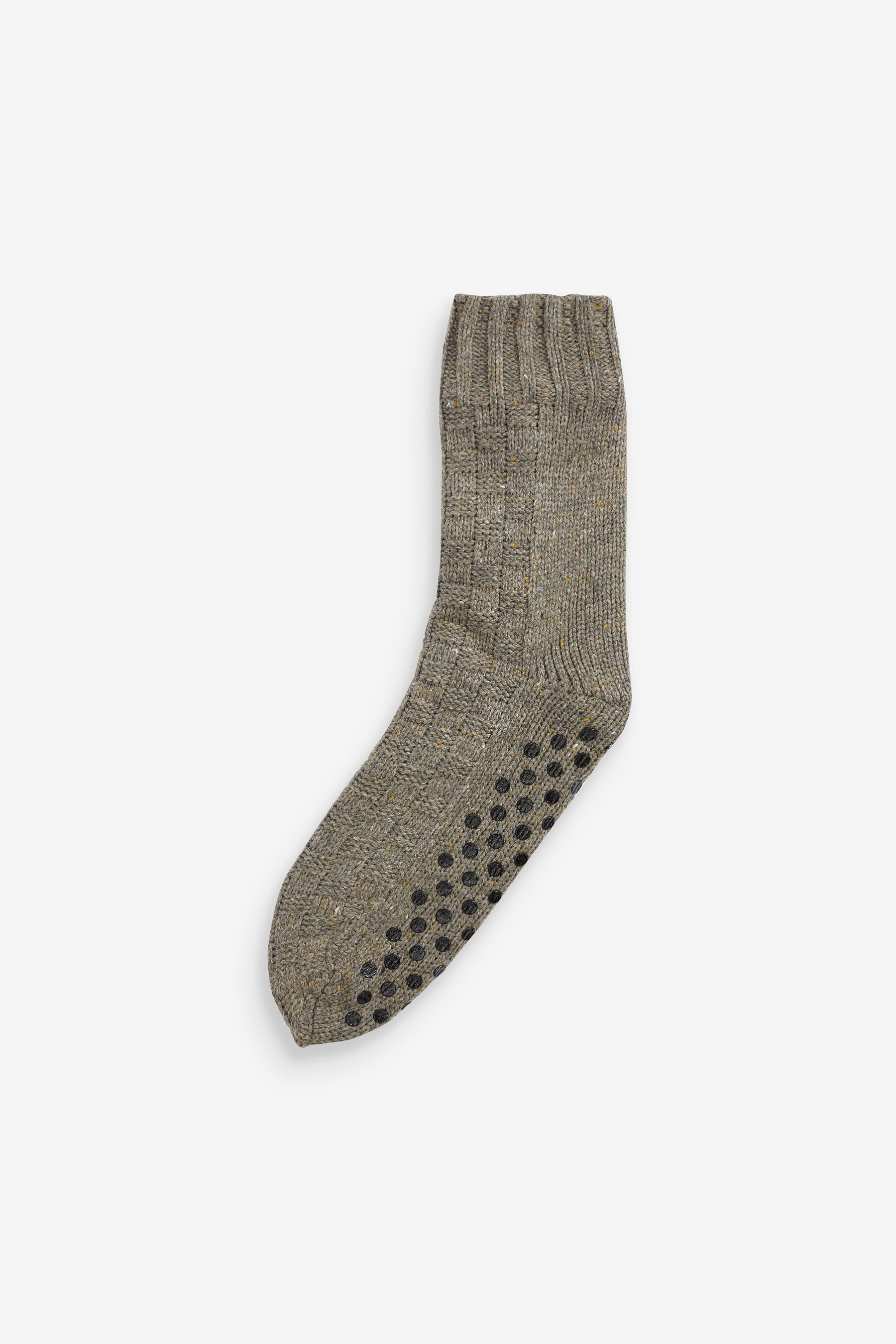 Next Haussocken Slipper-Socken mit Zopfmuster (1-Paar) Neutral Basket Weave Texture