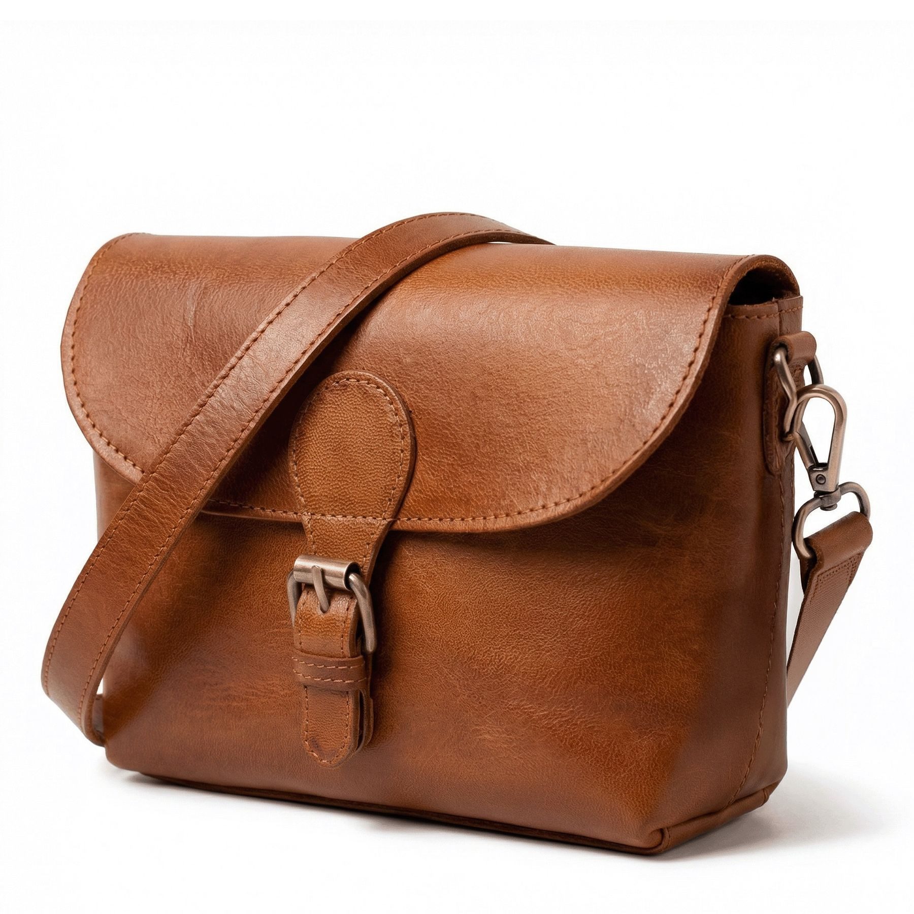 SID & VAIN Umhängetasche YALE Umhängetasche Cross-Body Bag echt Leder, Ledertasche Schultertasche Damen Messenger Bag braun