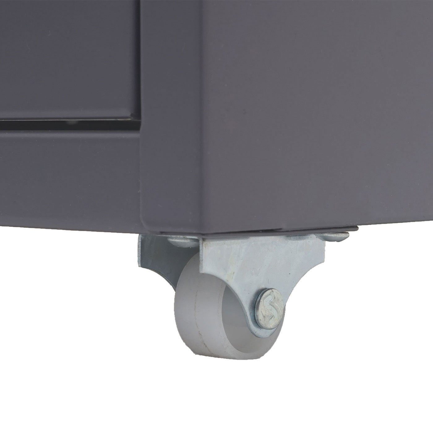 PROREGAL® Container Rollcontainer Housten 110x28x41cm 8 Schubladen Weiß-Dunkelgrau