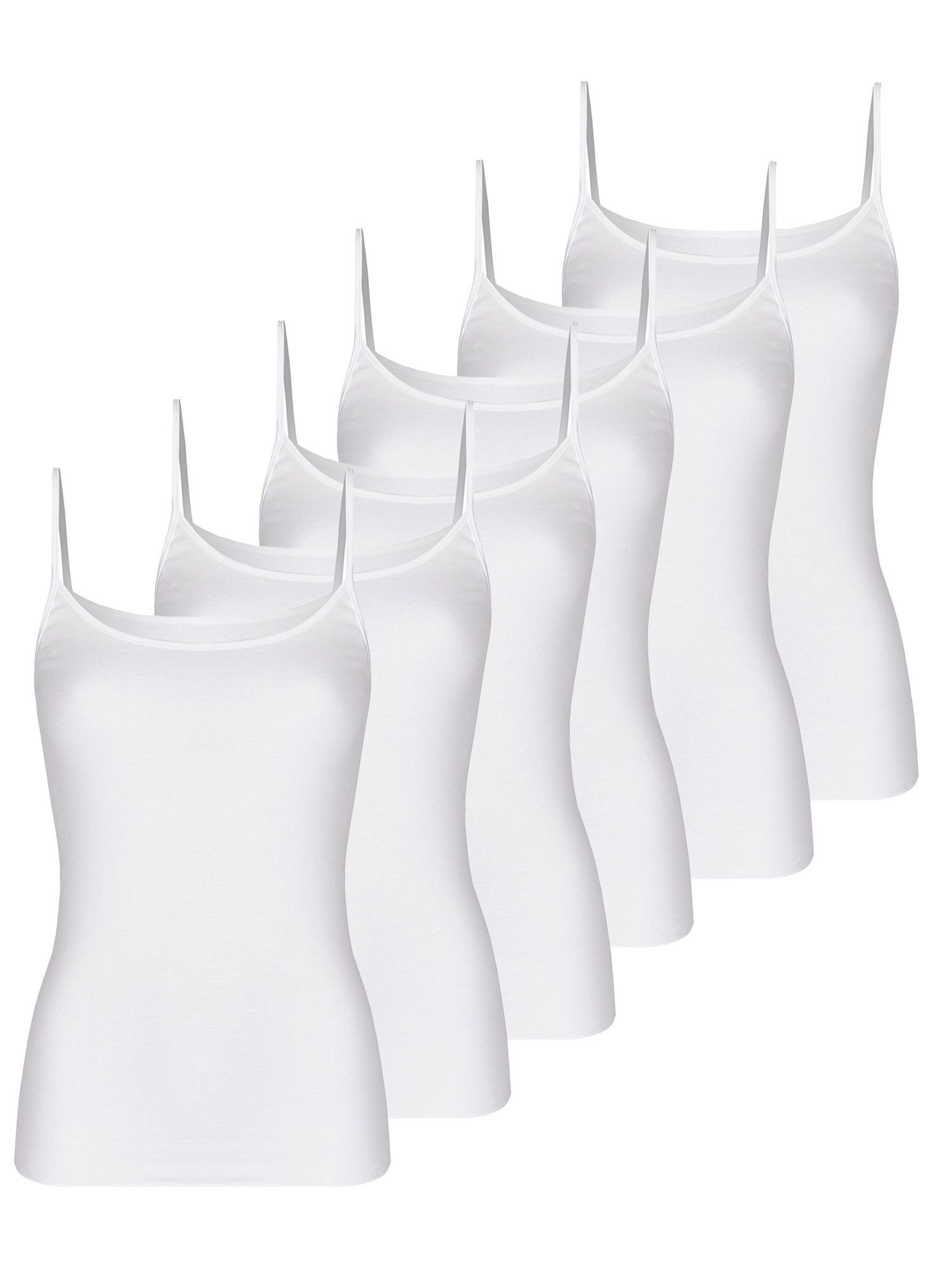 Achseltop 6er Pack Trägerhemd Fine Cotton