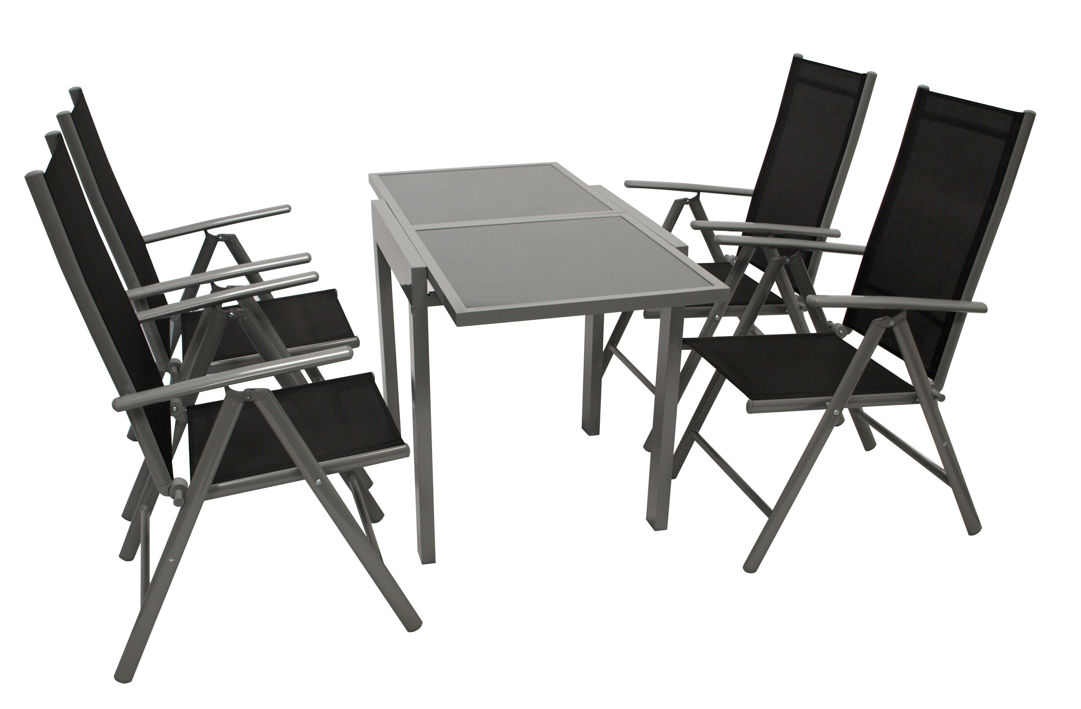 DEGAMO Garten-Essgruppe AMALFI, (5-tlg), Aluminium silbergrau, günstig online kaufen