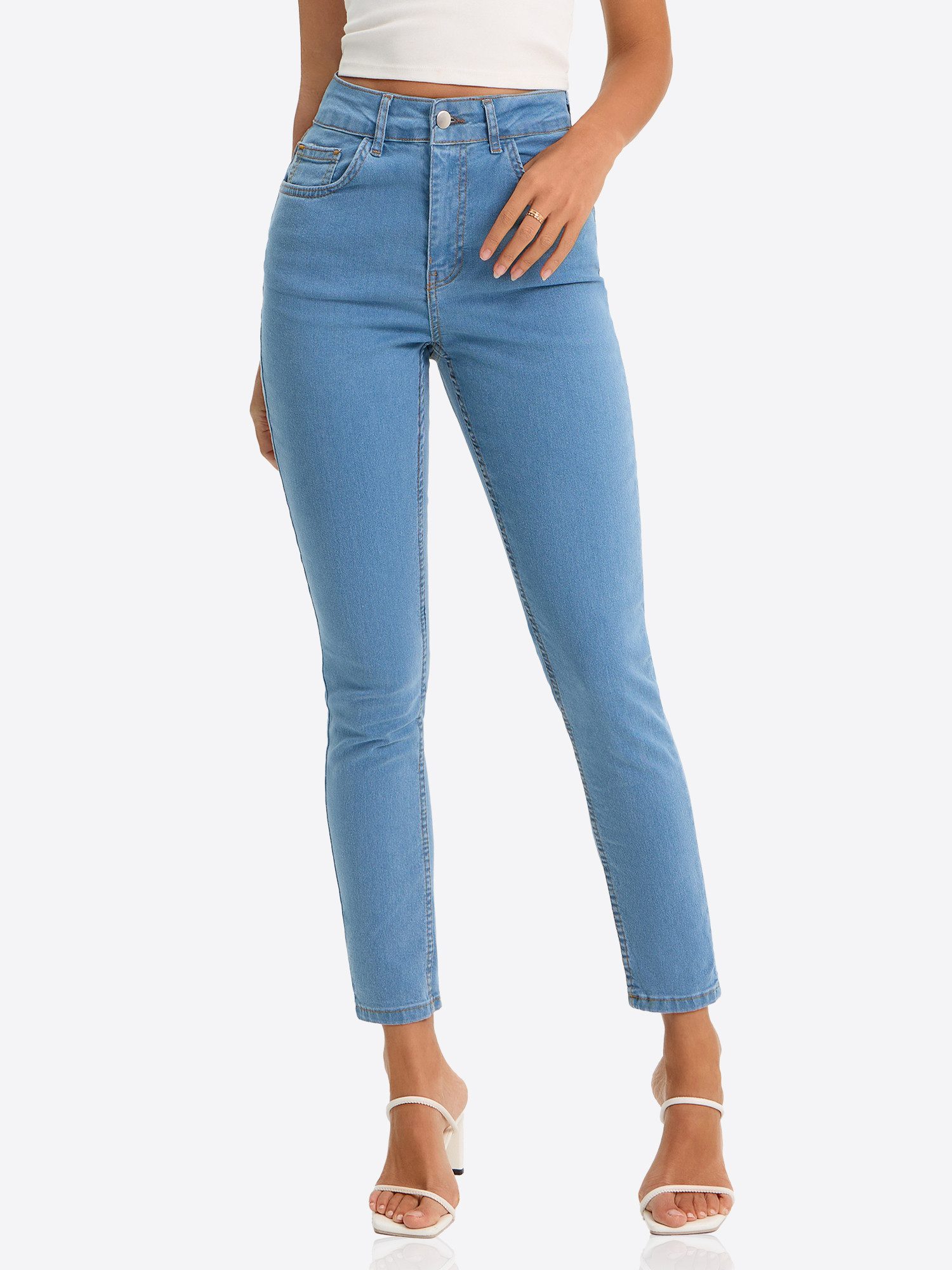 Imily Bela Slim-fit-Jeans Damen Skinny Jeans (Packung, 1-tlg., 1per-Pack) mit Taschen