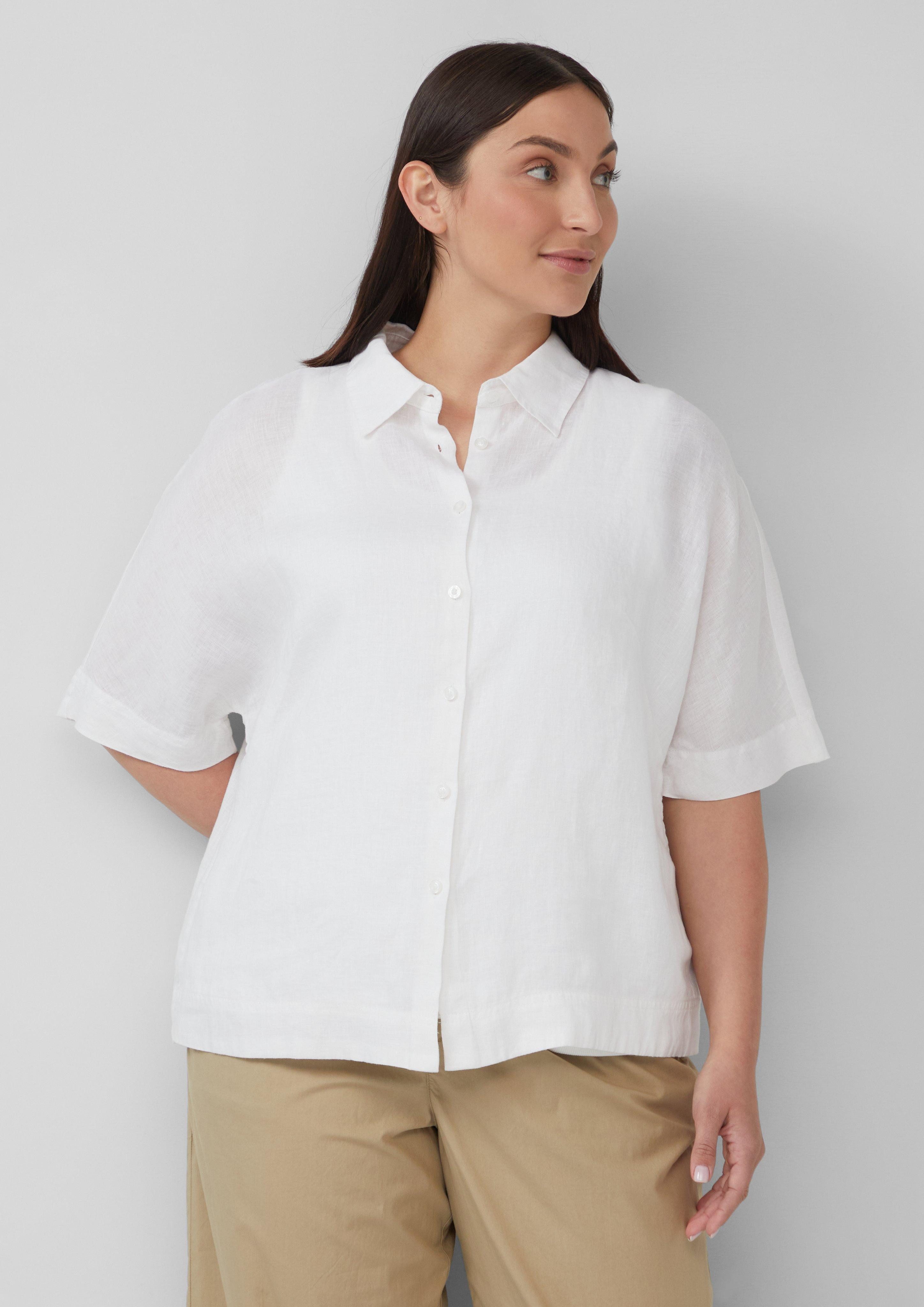 s.Oliver Kurzarmshirt Kurzarmbluse aus Leinen im günstig online kaufen