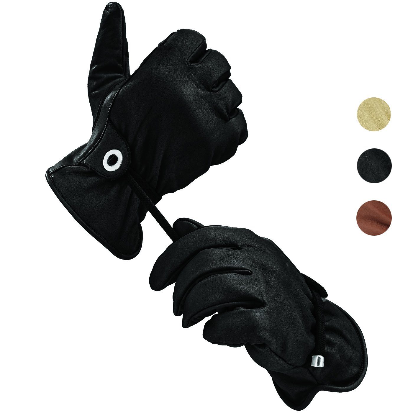 gefüttert Leder FOREST Lederhandschuhe RODEO Forest Black FOX S Herren Farben Handschuhe Größe Black 3 Fox BLACK Damen