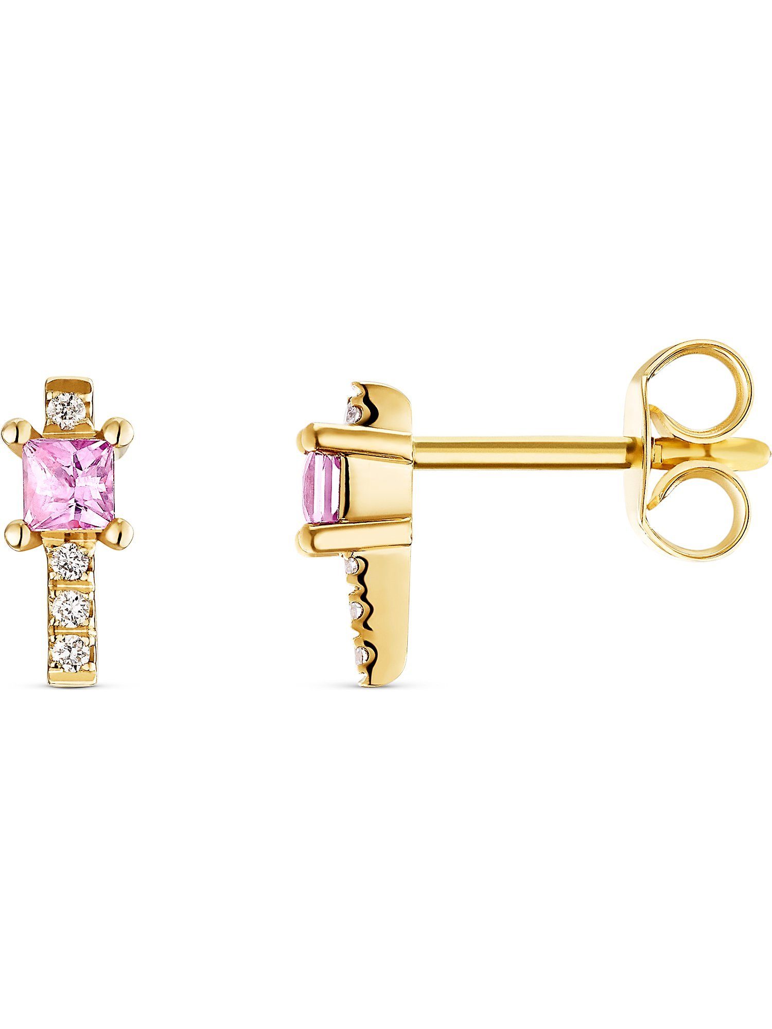 GUIA Paar Ohrstecker GUIA Damen-Ohrstecker 585er Gelbgold 8 Diamant