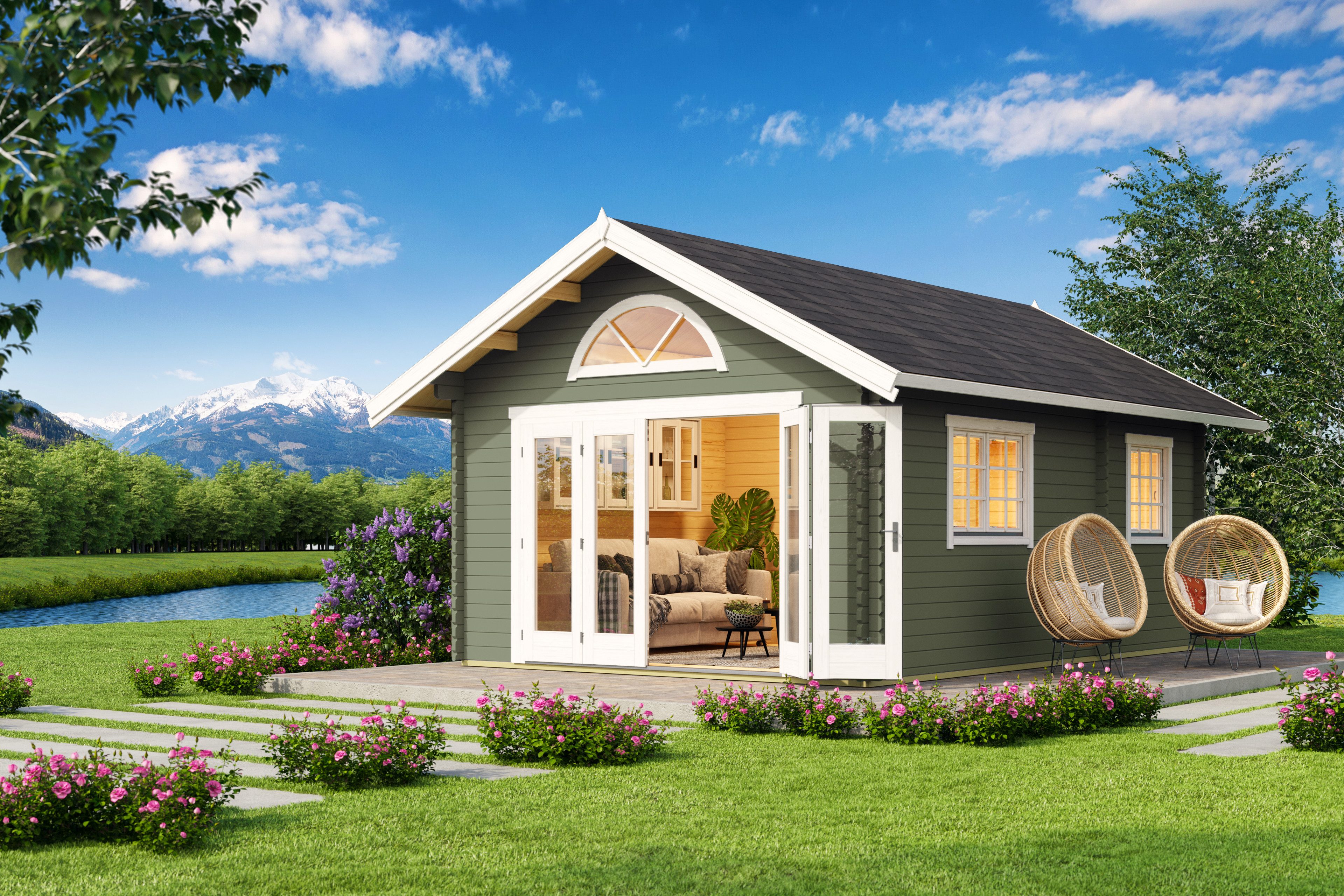 Nordic Holz Gartenhaus CAROLINE 2.3, BxT: 675x489,9 cm