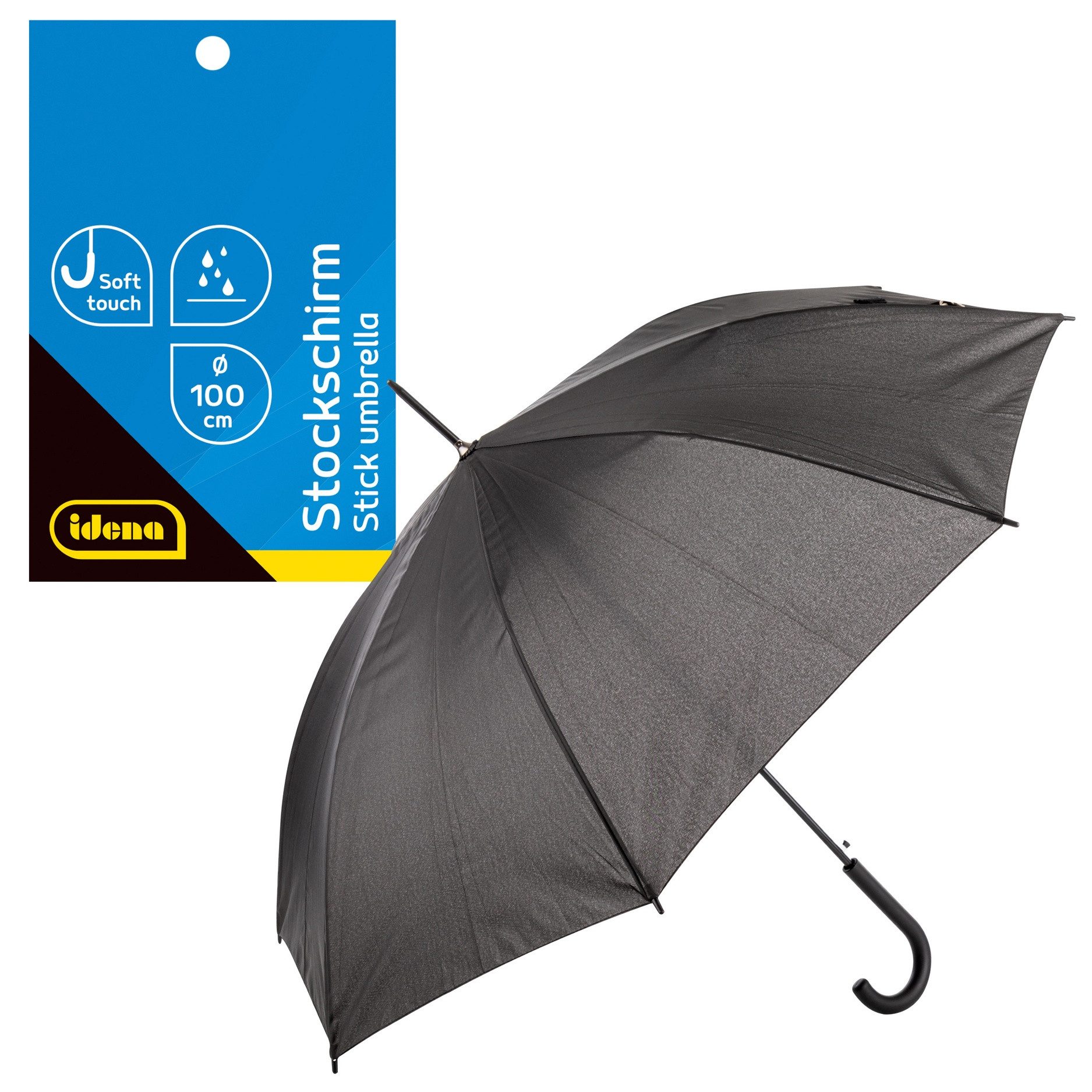 Stockregenschirm Stockschirm "Soft-Touch-Designgriff" / Regenschirm / Ø100x88cm / Farbe