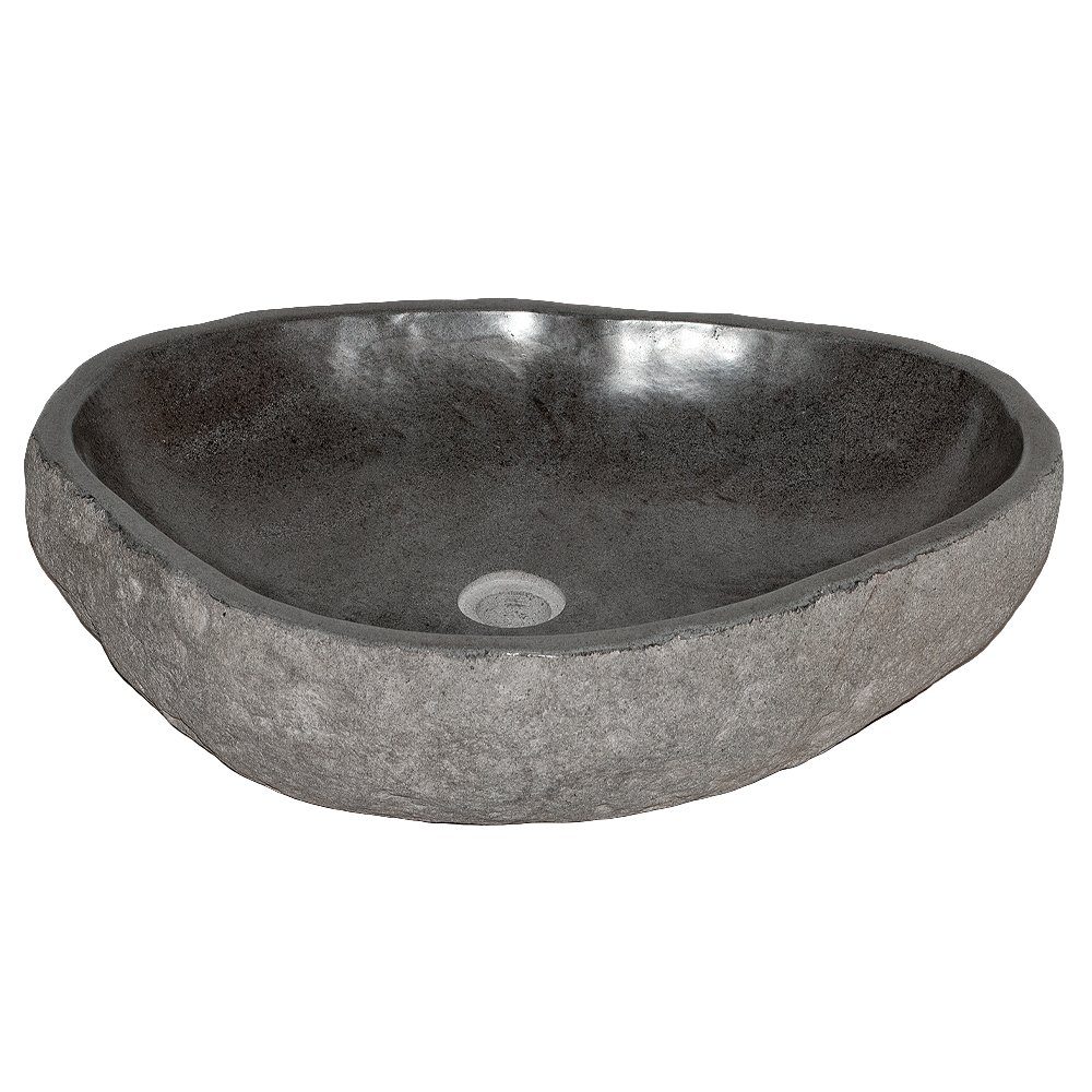 LebensWohnArt Aufsatzwaschbecken Waschbecken NATURSTEIN-XL ca. 45-55cm günstig online kaufen