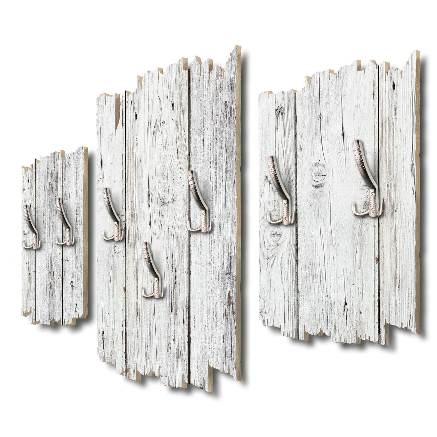 Kreative Feder Wandgarderobe Dreiteilige Wandgarderobe "Holzoptik günstig online kaufen