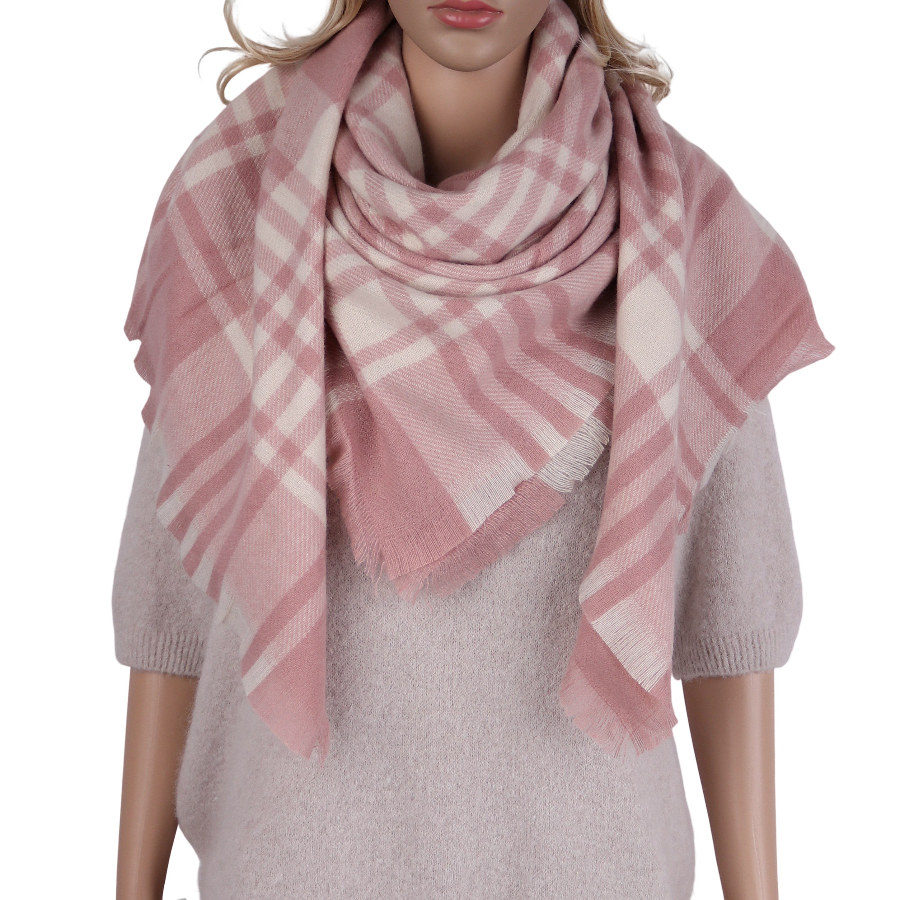 Dreieckstuch Viereckiges Tuch warmer Karo Muster ca.130x130cm