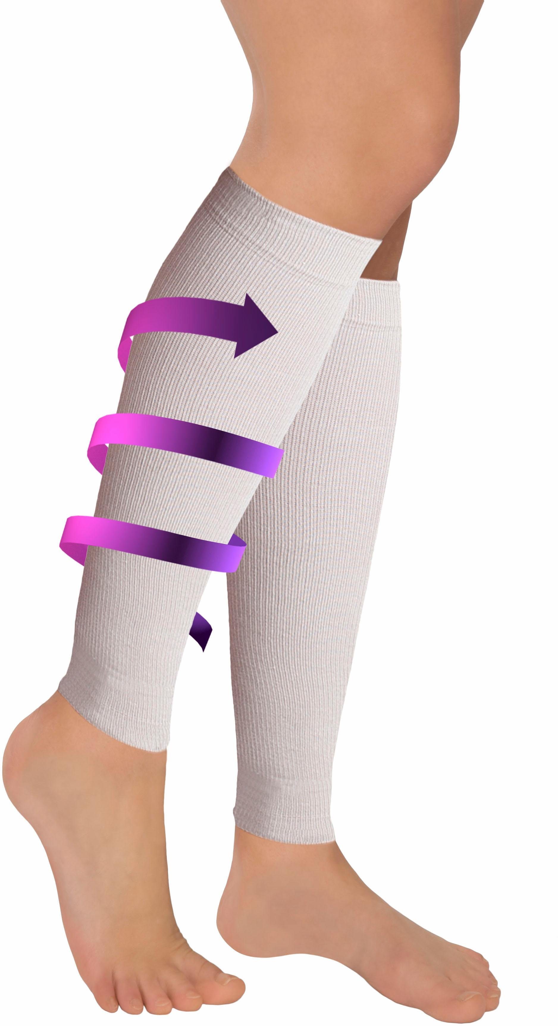 Fußgut Stütz-Stulpen zur Vorbeugung schwerer Beine, anatomisch korrekter Druckverlauf entlastet, vitalisiert, stimuliert, Erholung, 2 Paar, Universalgröße