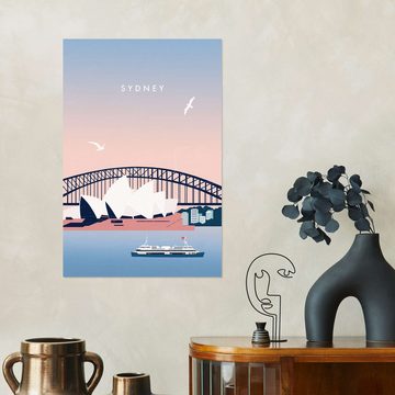 Posterlounge Wandfolie Katinka Reinke, Sydney Reiseplakat, Minimalistisch Illustration